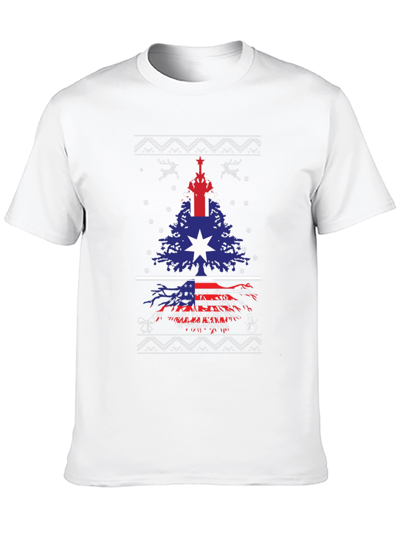 Festive Dual Flag Tree Graphic Tee