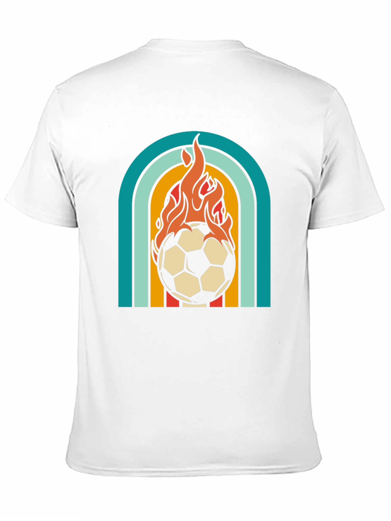 Retro Flaming Soccer Ball Graphic Tee
