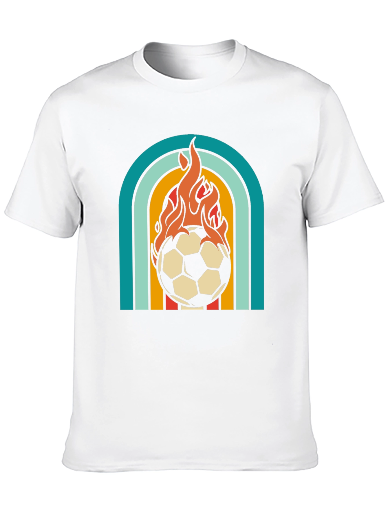 Retro Flaming Soccer Ball Graphic Tee