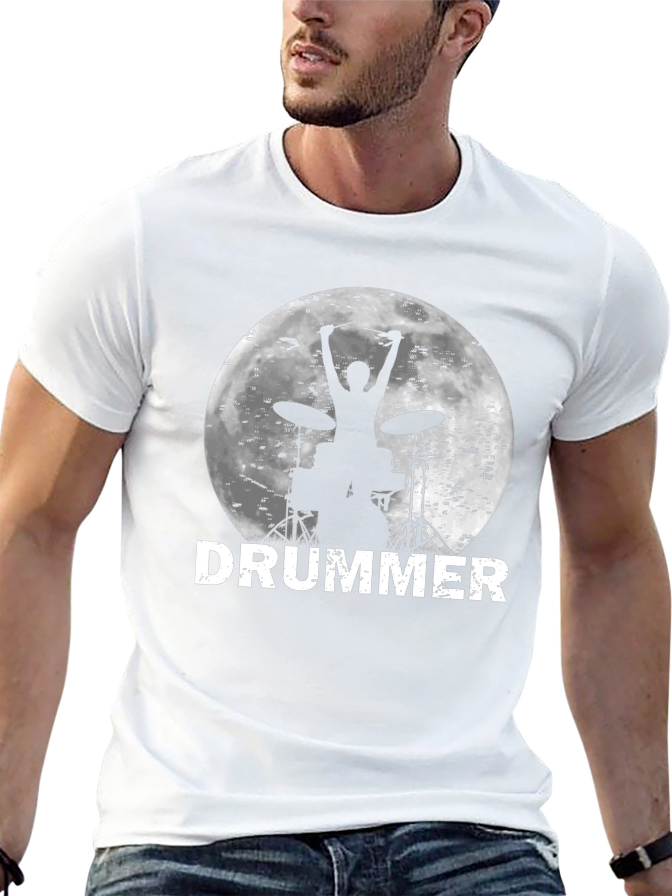 Drummer Silhouette T-Shirt - Music Lover Tee