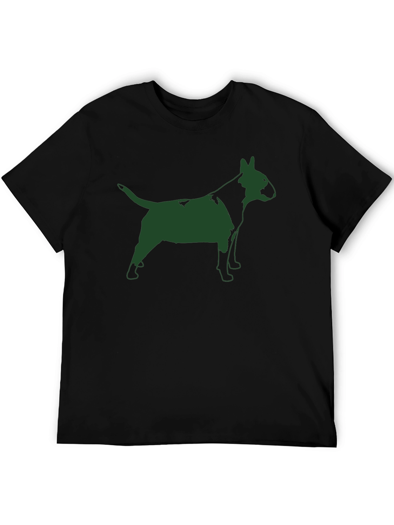 Bull Terrier Silhouette Graphic Tee - Black Cotton