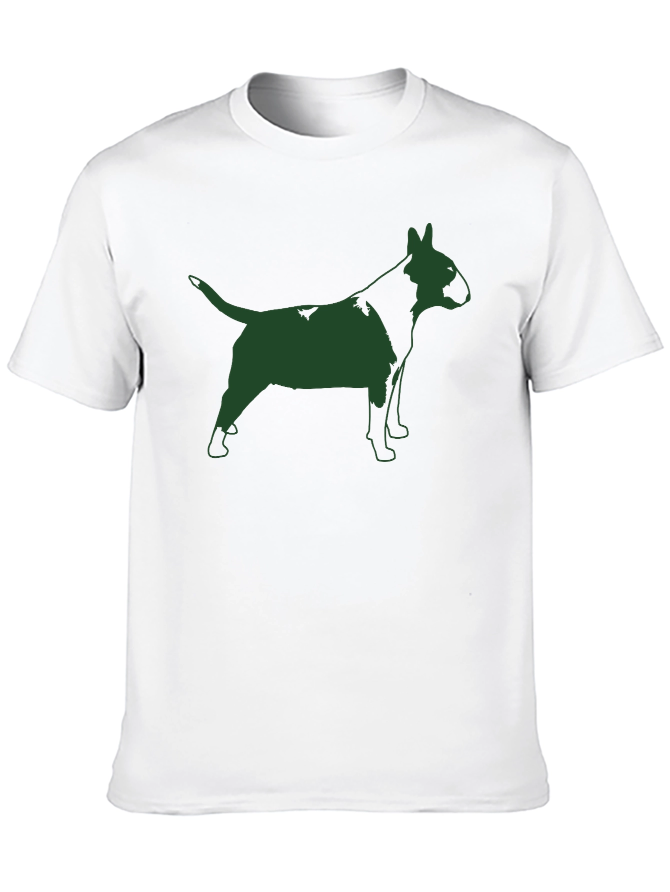 Bull Terrier Silhouette Graphic Tee - Black Cotton