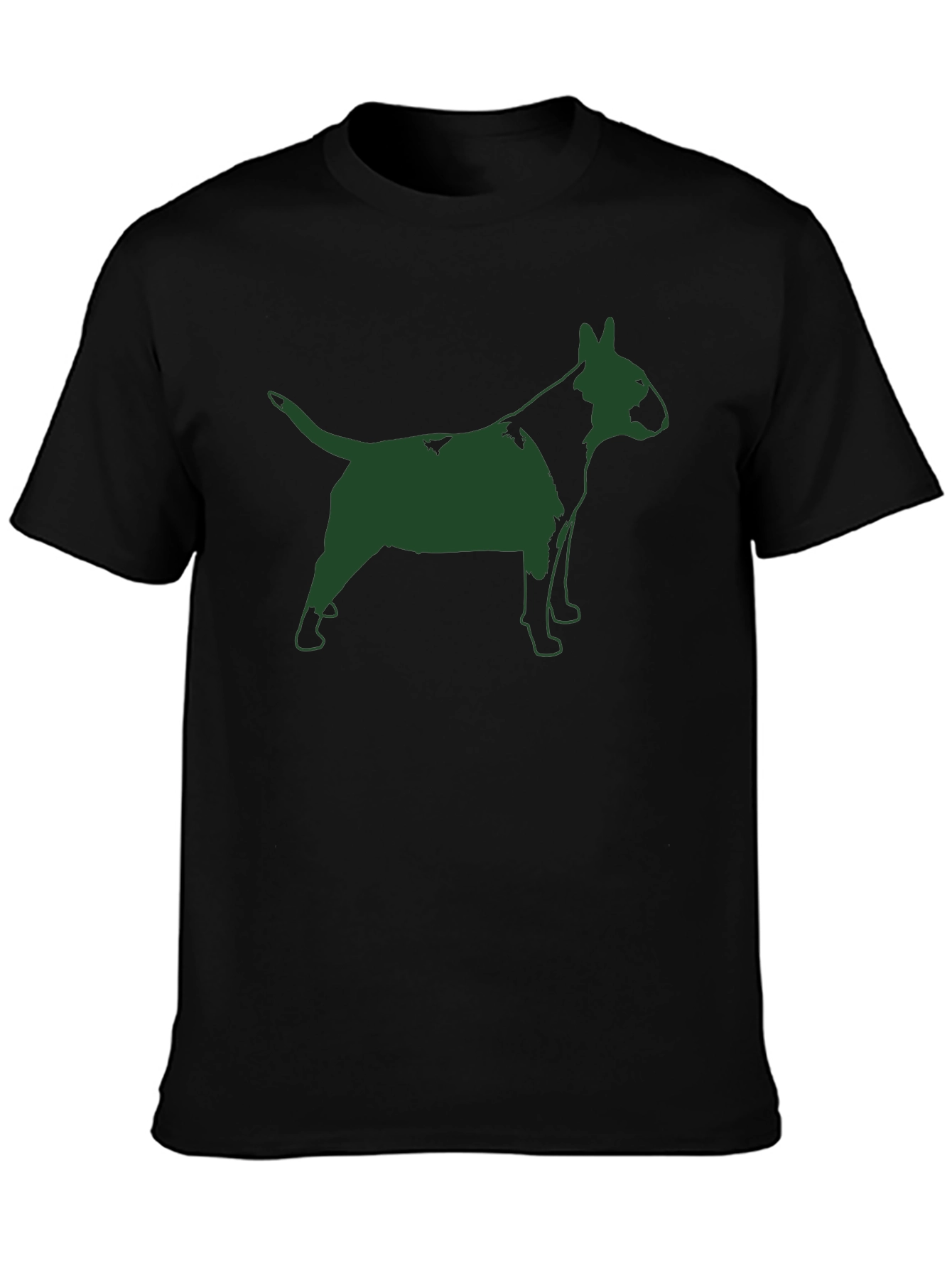 Bull Terrier Silhouette Graphic Tee - Black Cotton