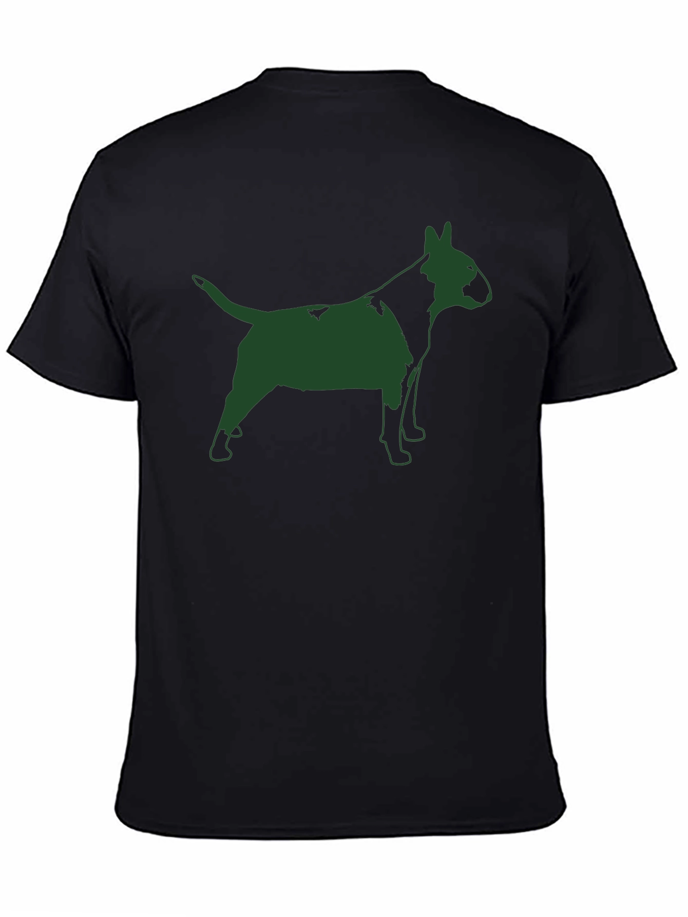 Bull Terrier Silhouette Graphic Tee - Black Cotton