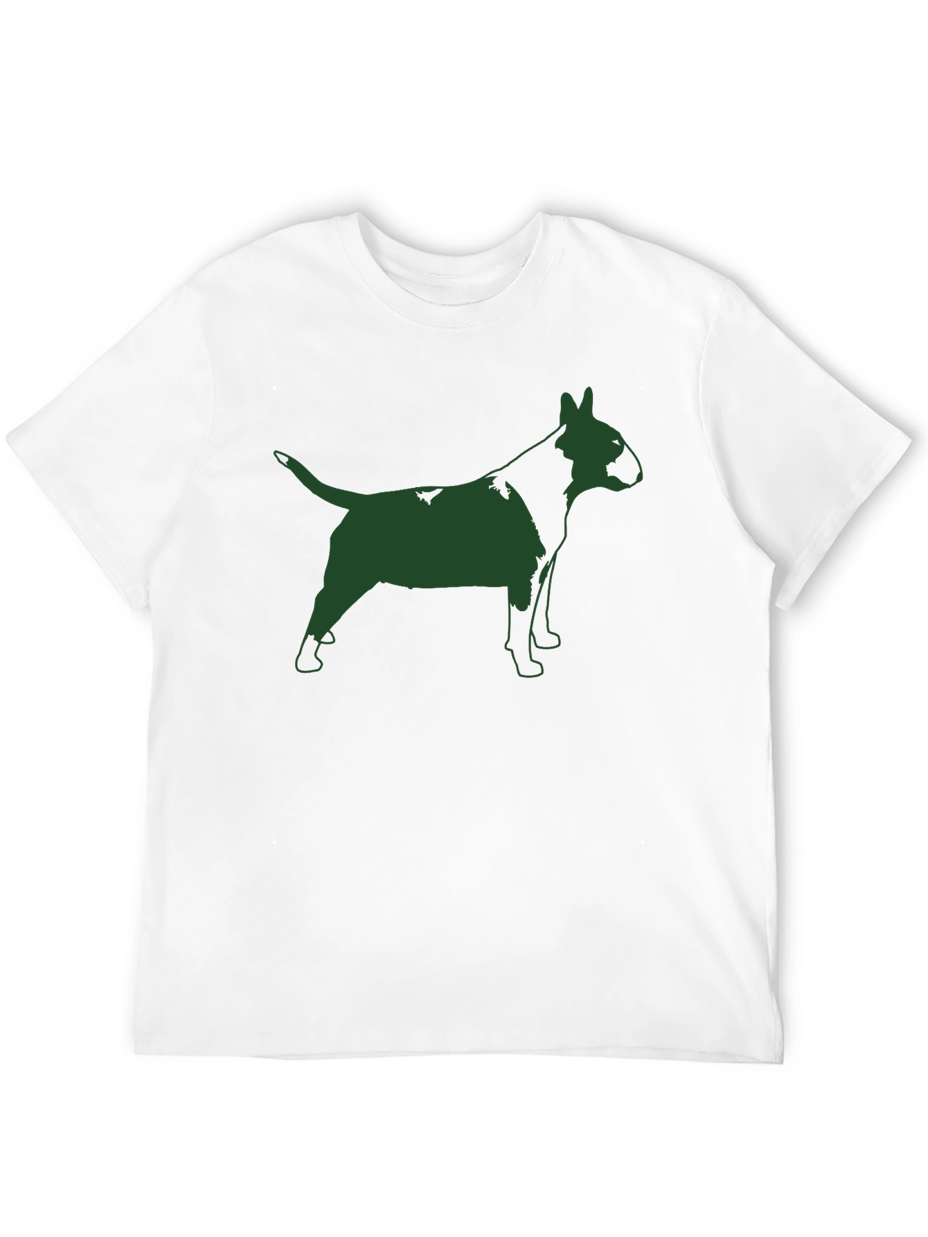 Bull Terrier Silhouette Graphic Tee - Black Cotton