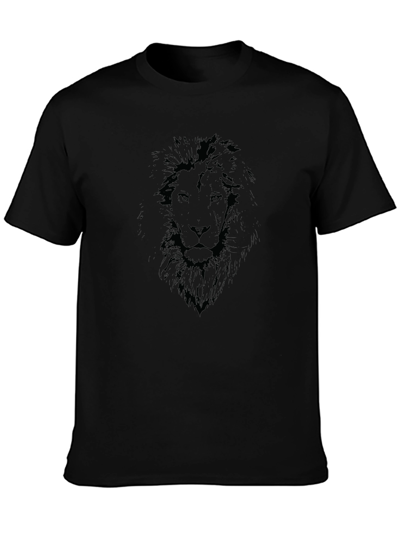 Lion Graphic Black T-Shirt - Mens Casual Wear
