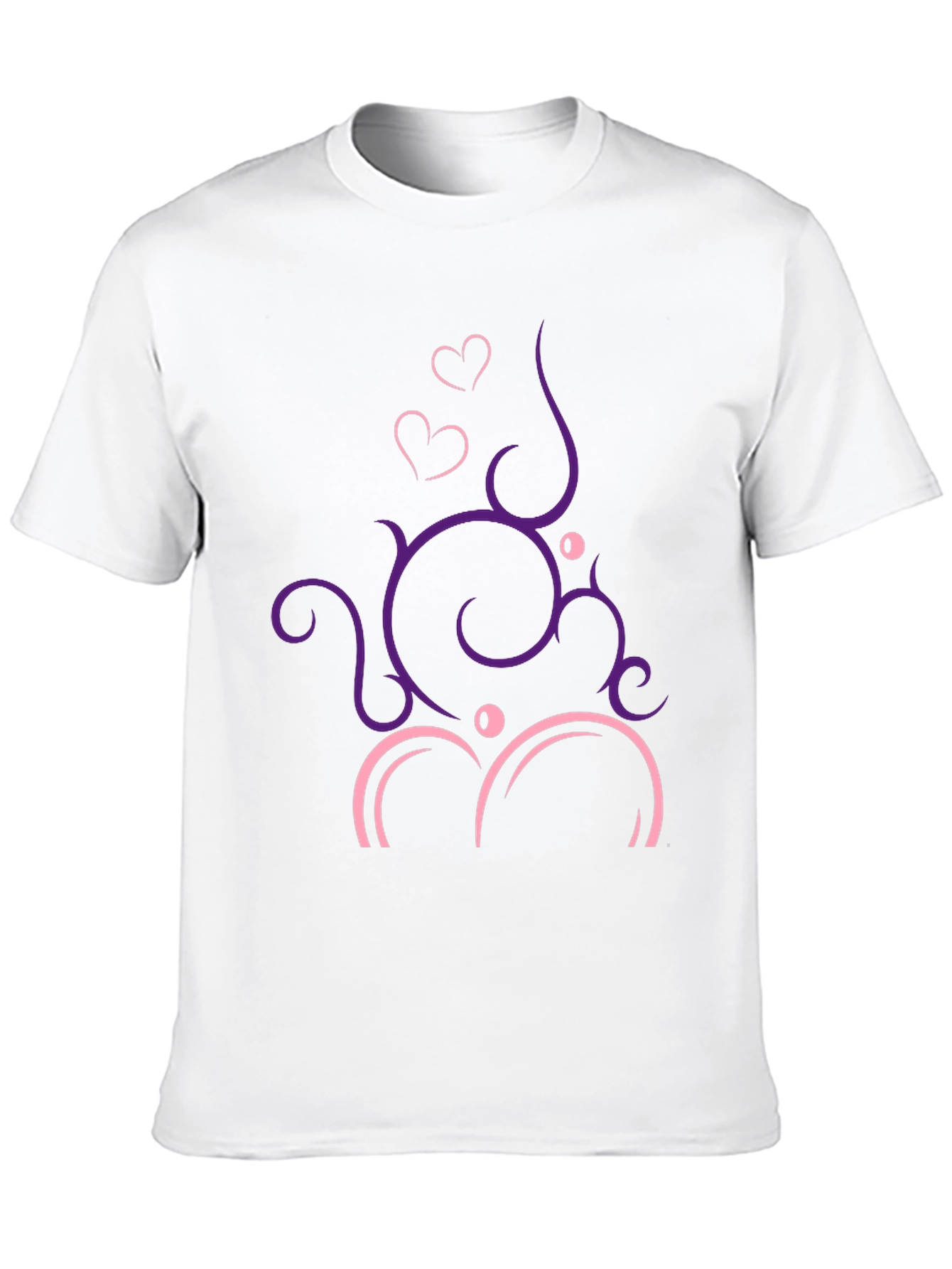 Stylish Black T-Shirt with Heart Vine Design