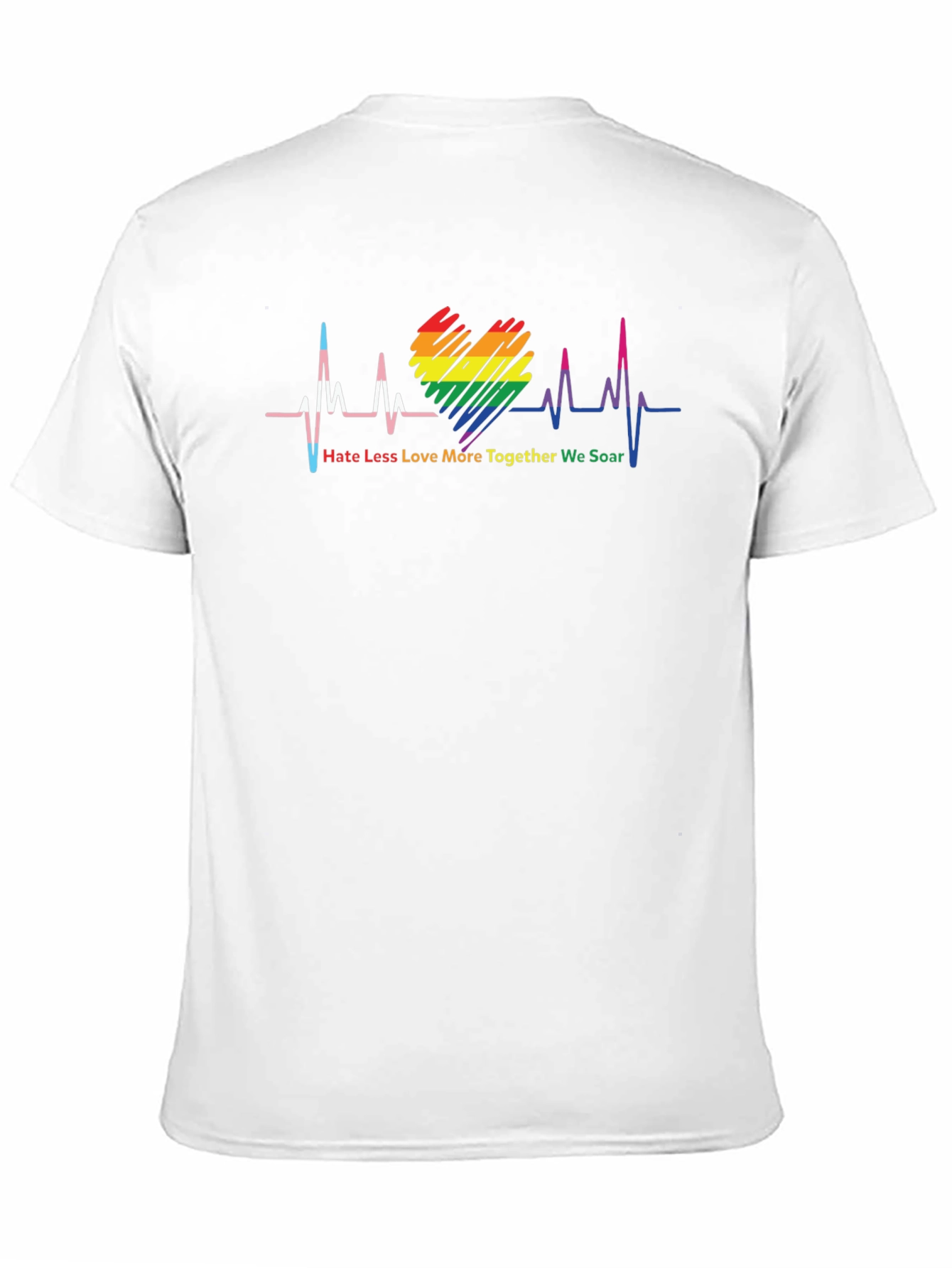 LGBTQ+ Heartbeat T-Shirt: Hate Less Love More