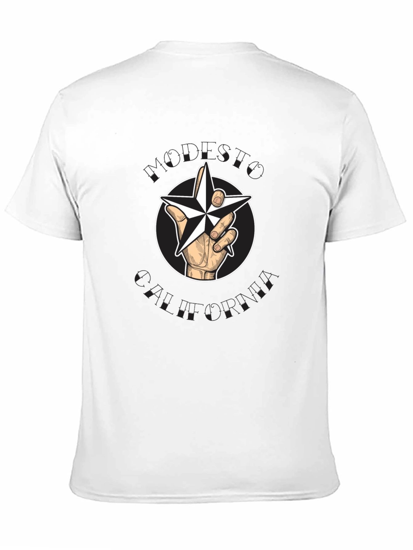 Star Hand T-Shirt - Graphic Print Cotton Tee
