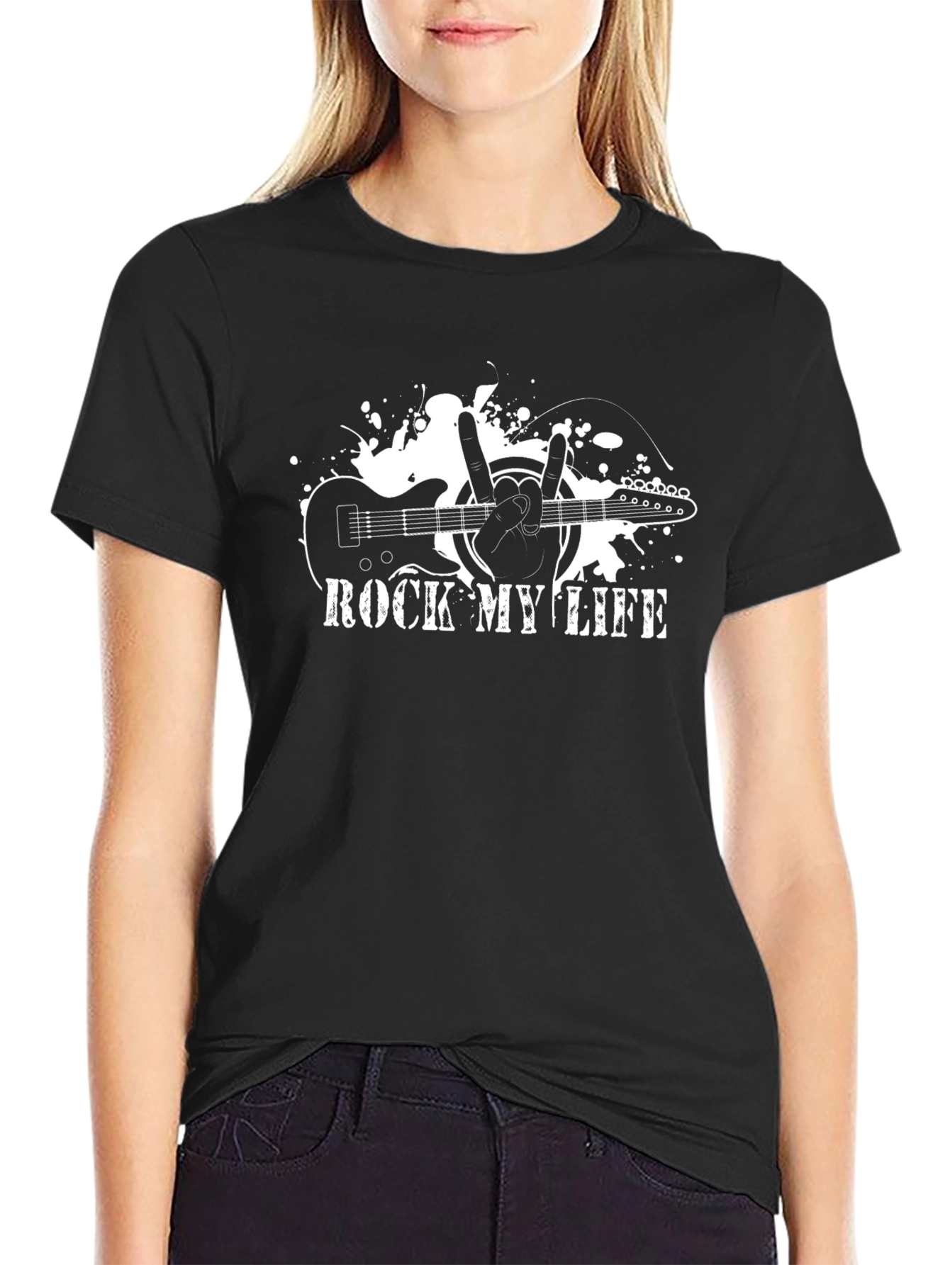 Rock My Life Black Graphic T-Shirt