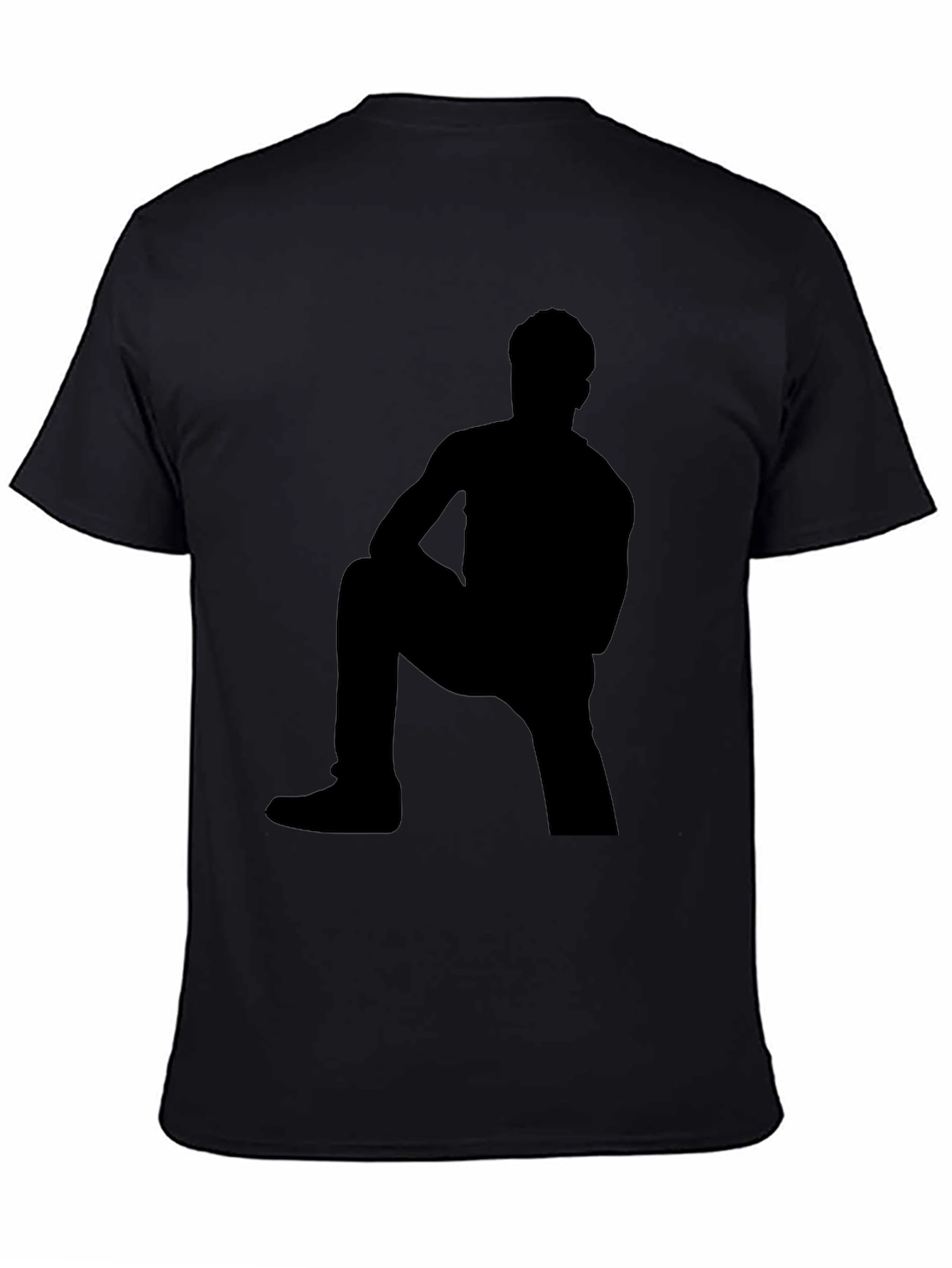 Shadow Figure Graphic Tee - Black Cotton Shirt