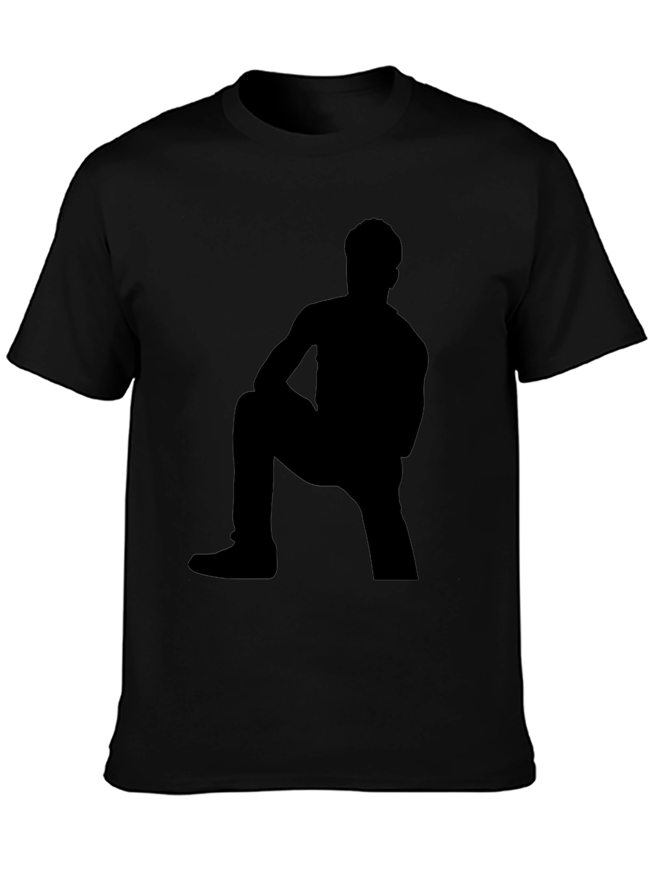 Shadow Figure Graphic Tee - Black Cotton Shirt