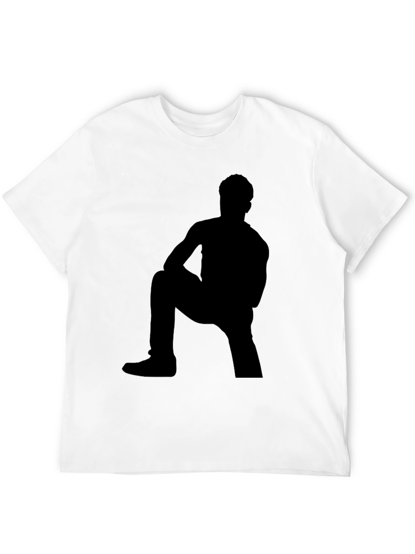 Shadow Figure Graphic Tee - Black Cotton Shirt