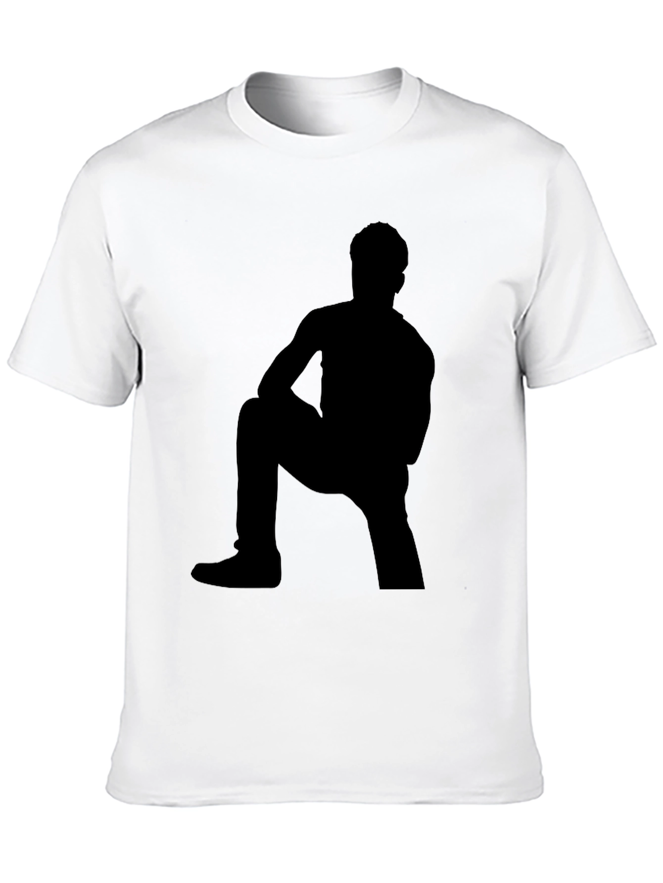 Shadow Figure Graphic Tee - Black Cotton Shirt