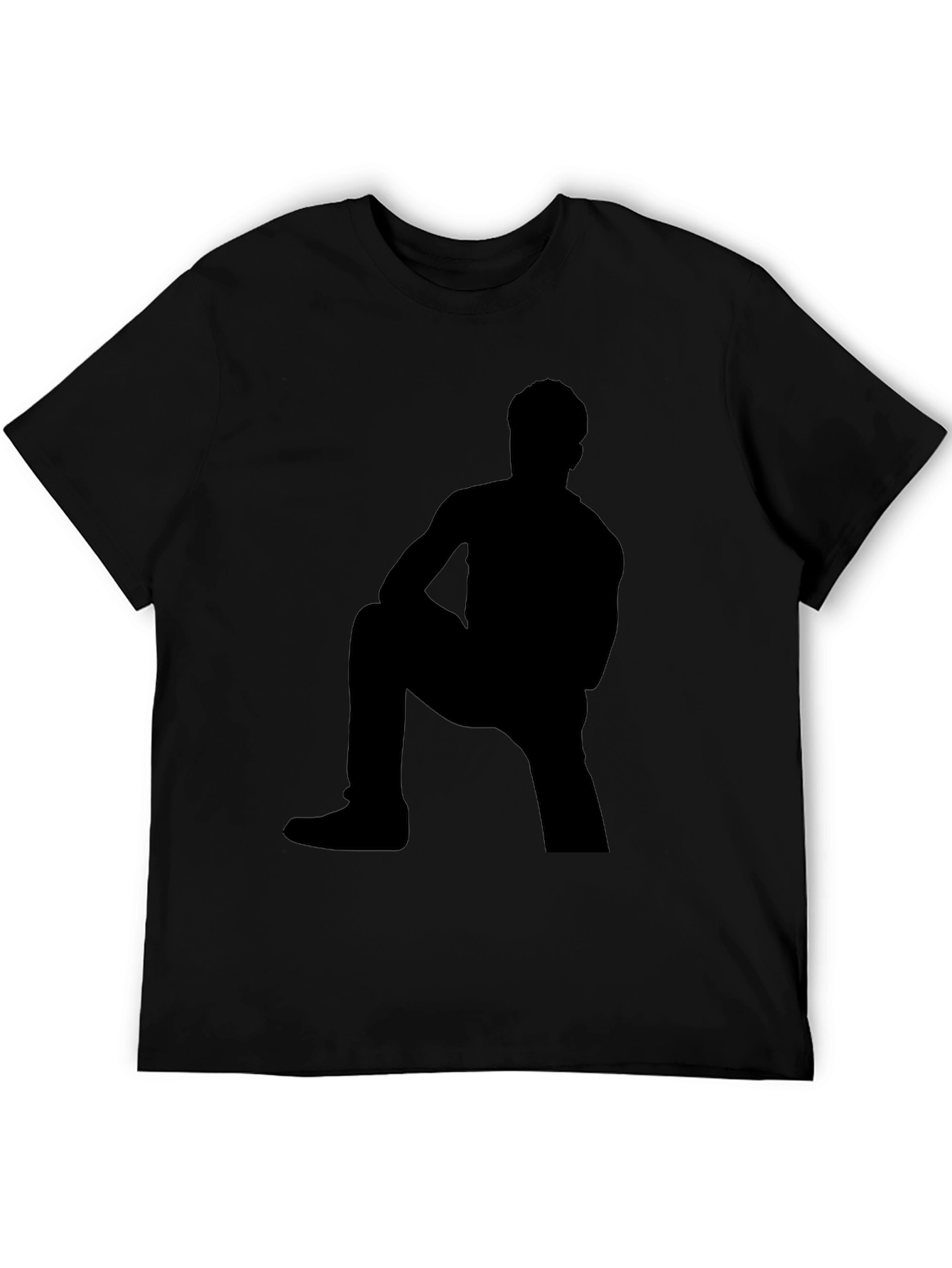 Shadow Figure Graphic Tee - Black Cotton Shirt