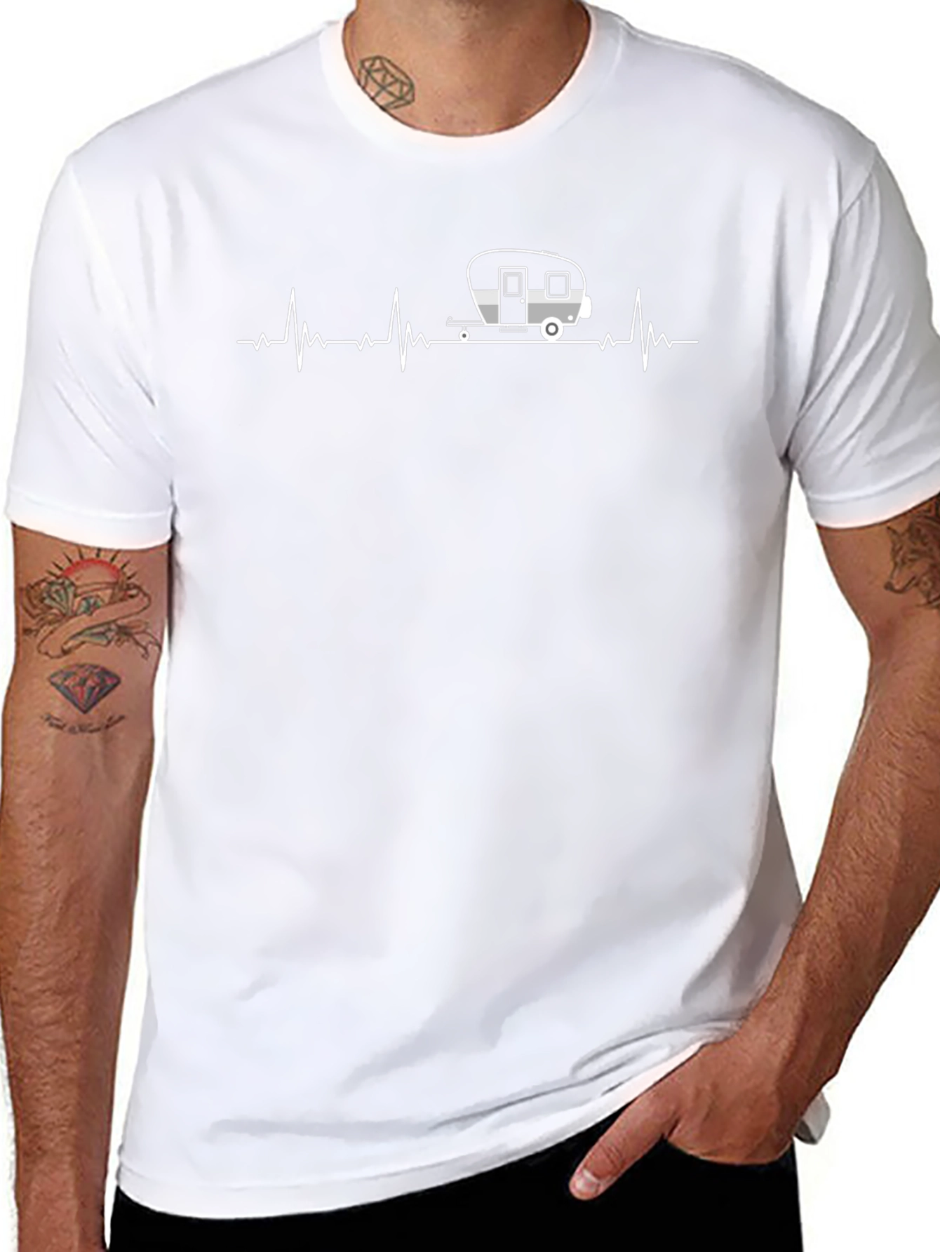 Camper Heartbeat T-Shirt - Camping Adventure Tee