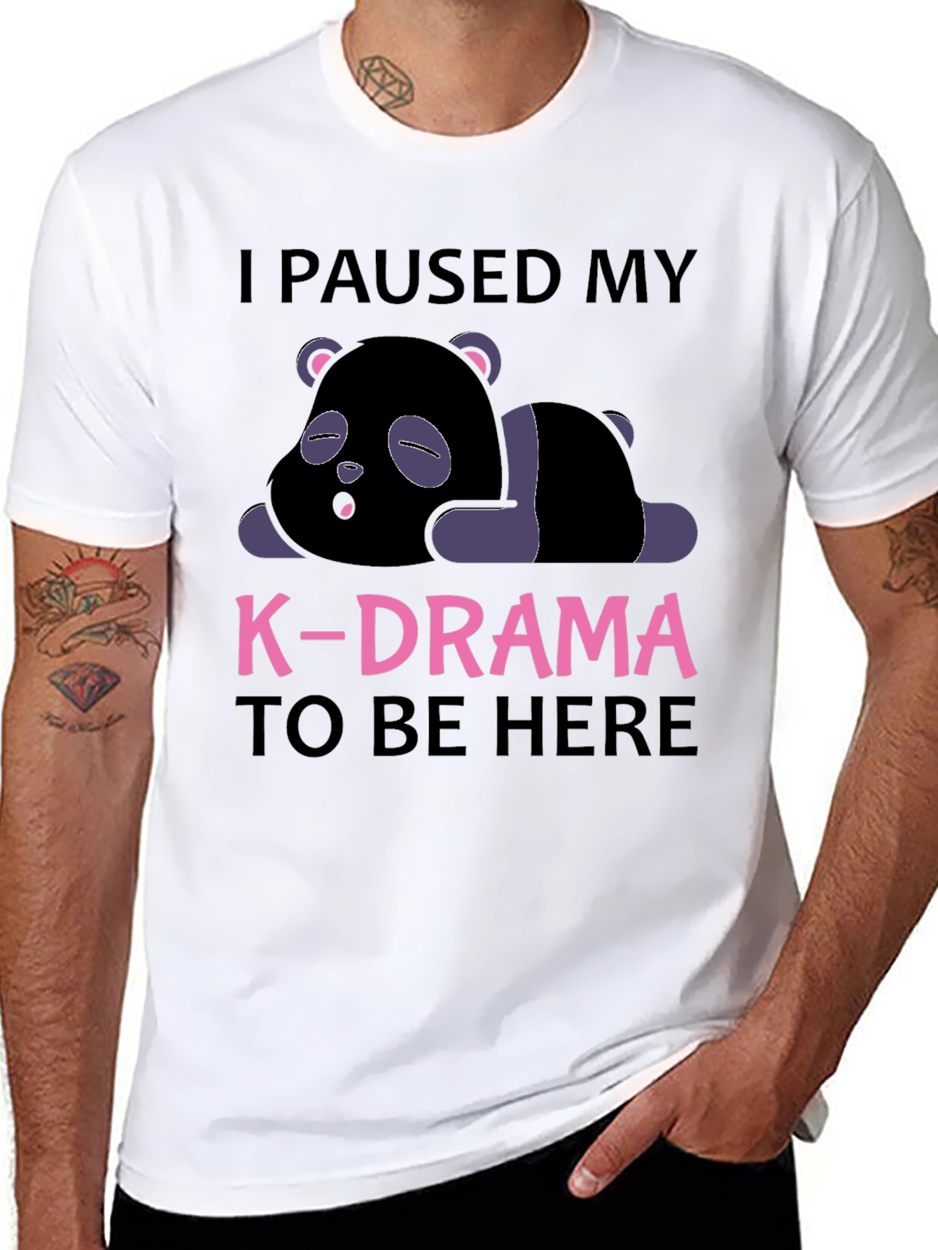 K-Drama Pause T-Shirt - Comfy Panda Tee