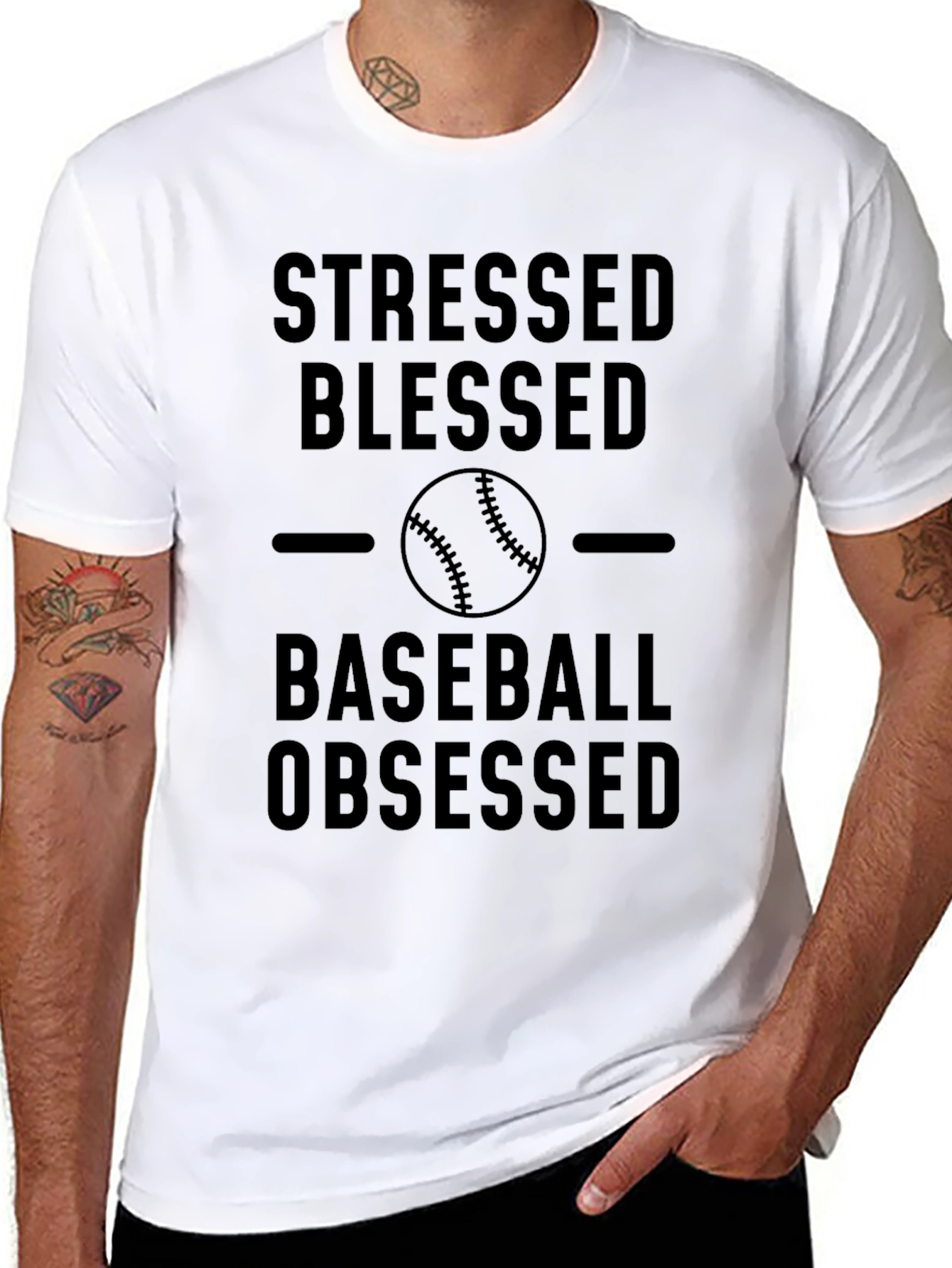 Stressed Blessed Baseball Obsessed T-Shirt