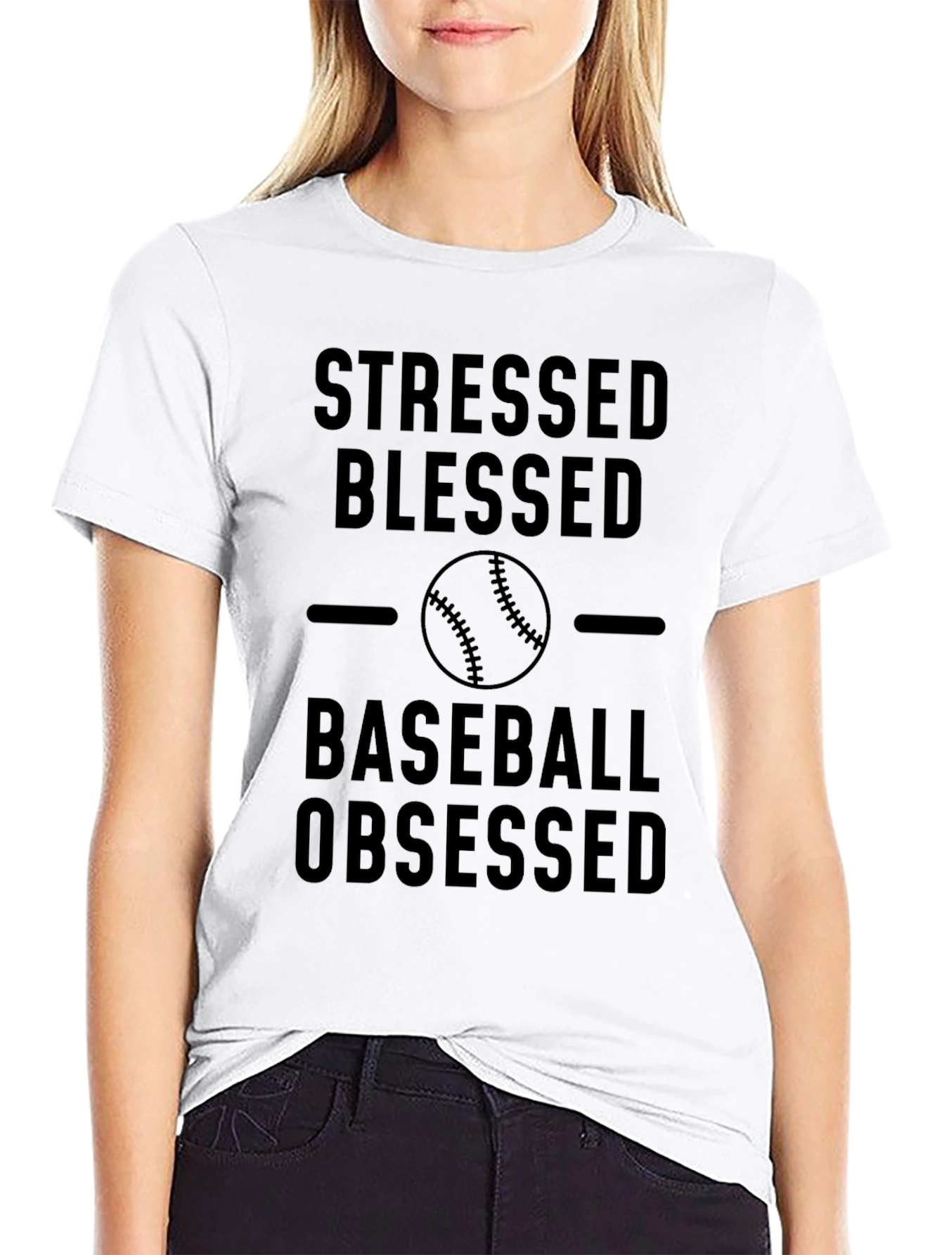 Stressed Blessed Baseball Obsessed T-Shirt