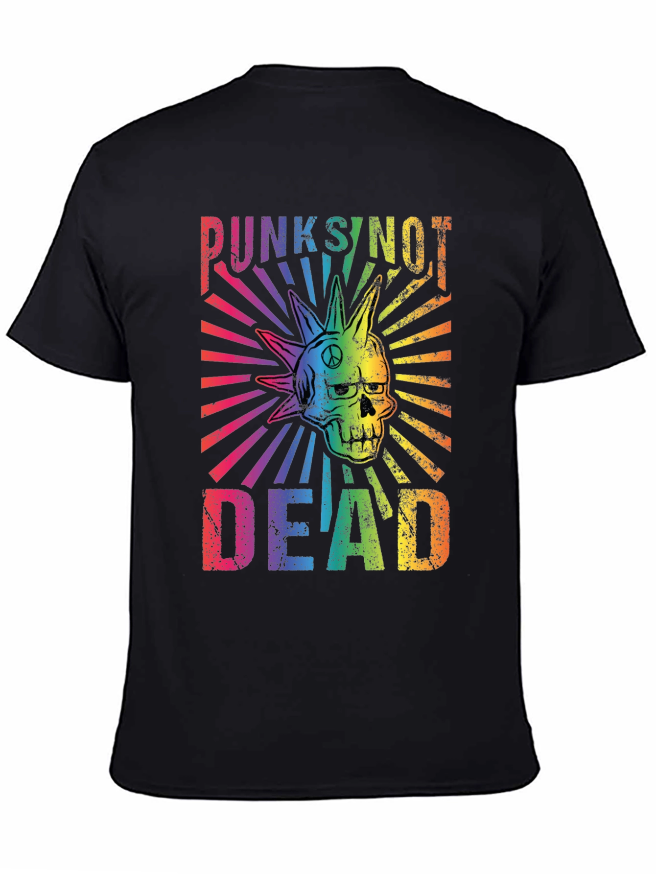 Punks Not Dead Rainbow Graphic T-Shirt
