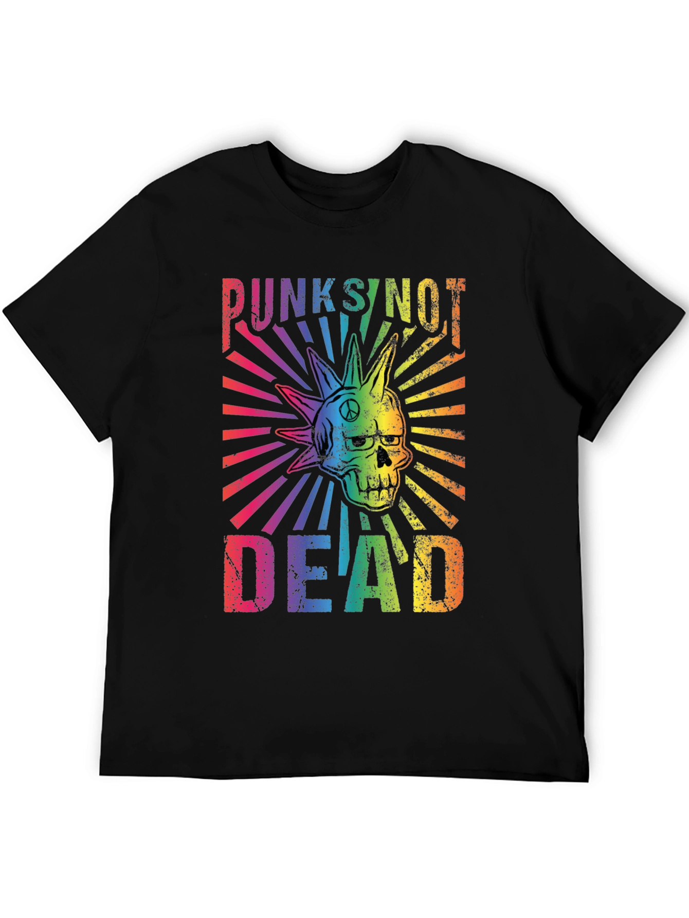 Punks Not Dead Rainbow Graphic T-Shirt