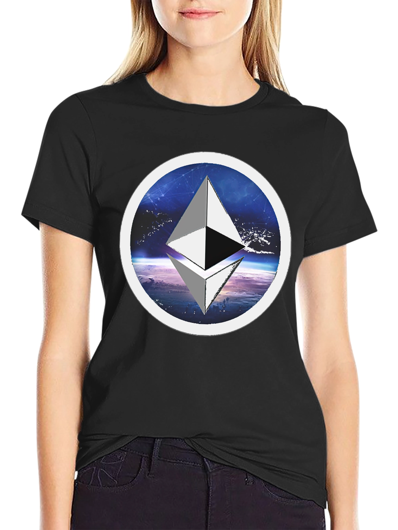 Ethereum Crypto T-Shirt - Space Circle Design