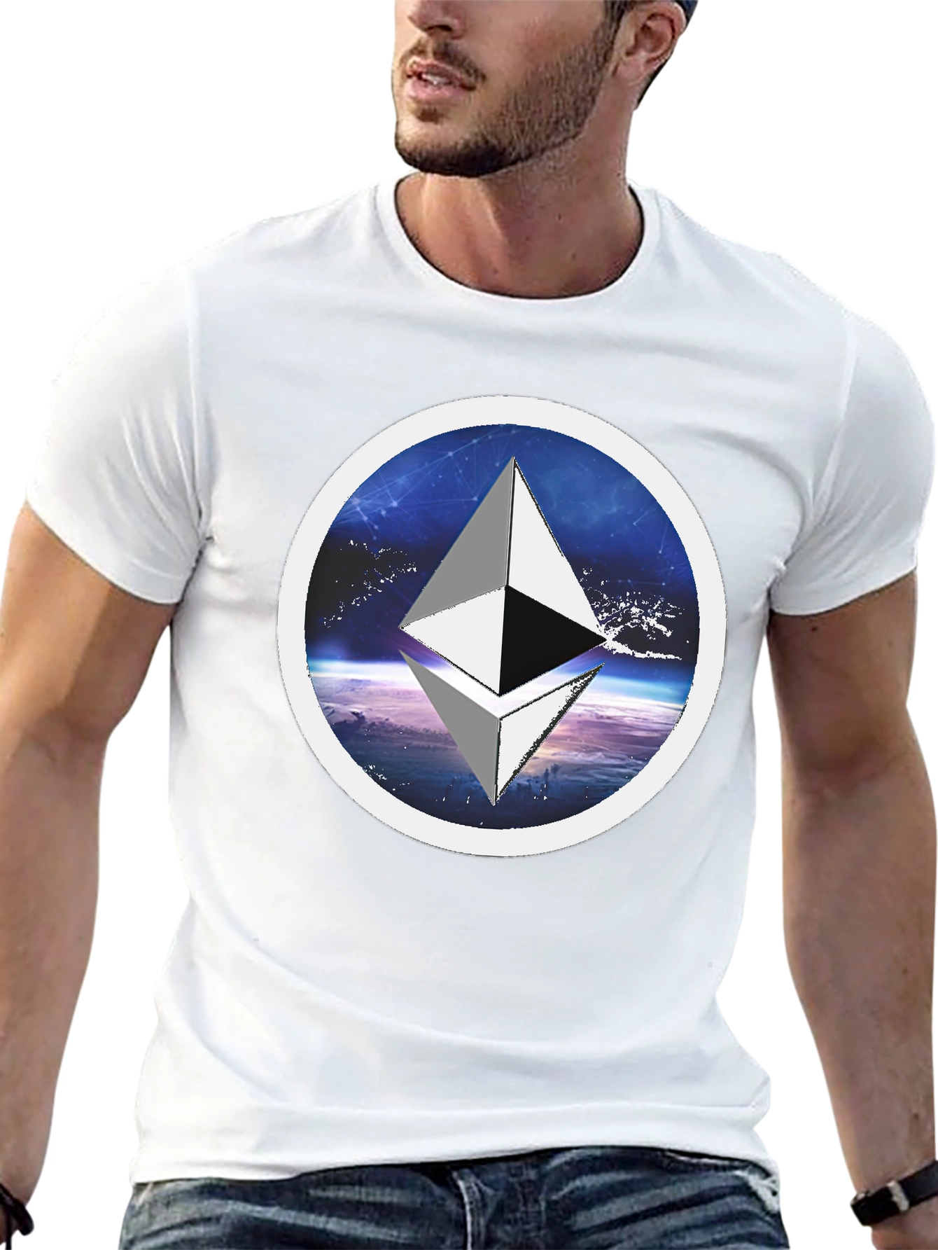 Ethereum Crypto T-Shirt - Space Circle Design