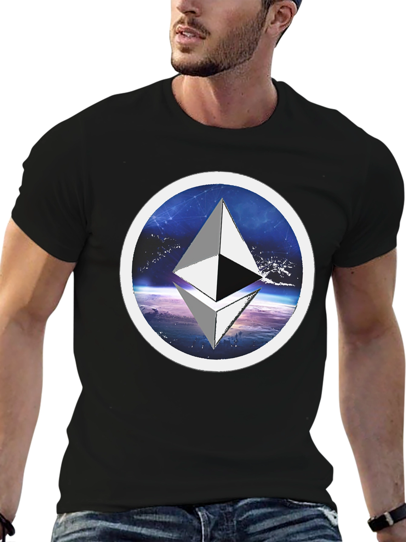 Ethereum Crypto T-Shirt - Space Circle Design