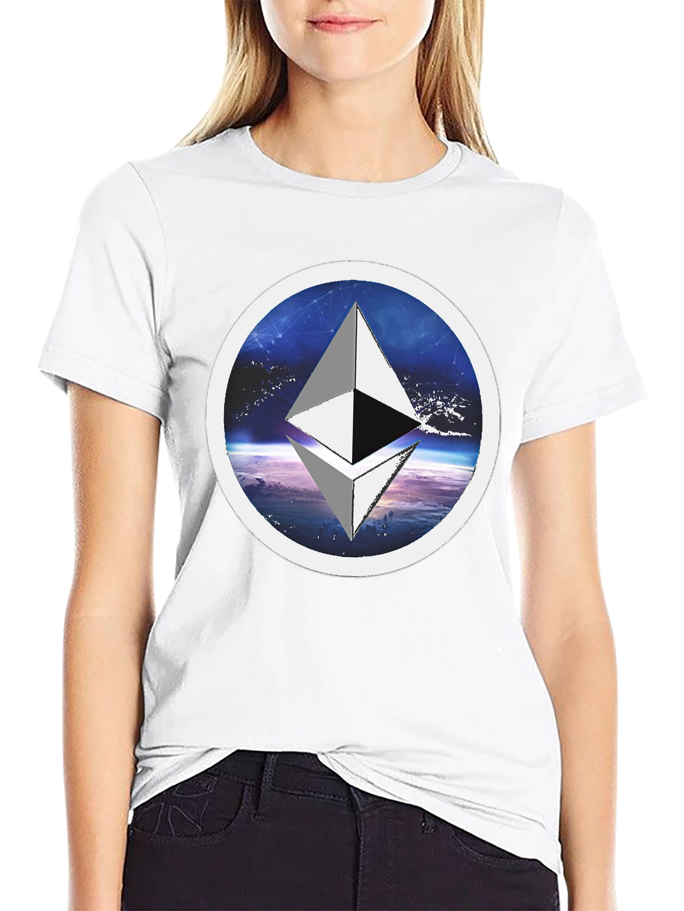 Ethereum Crypto T-Shirt - Space Circle Design