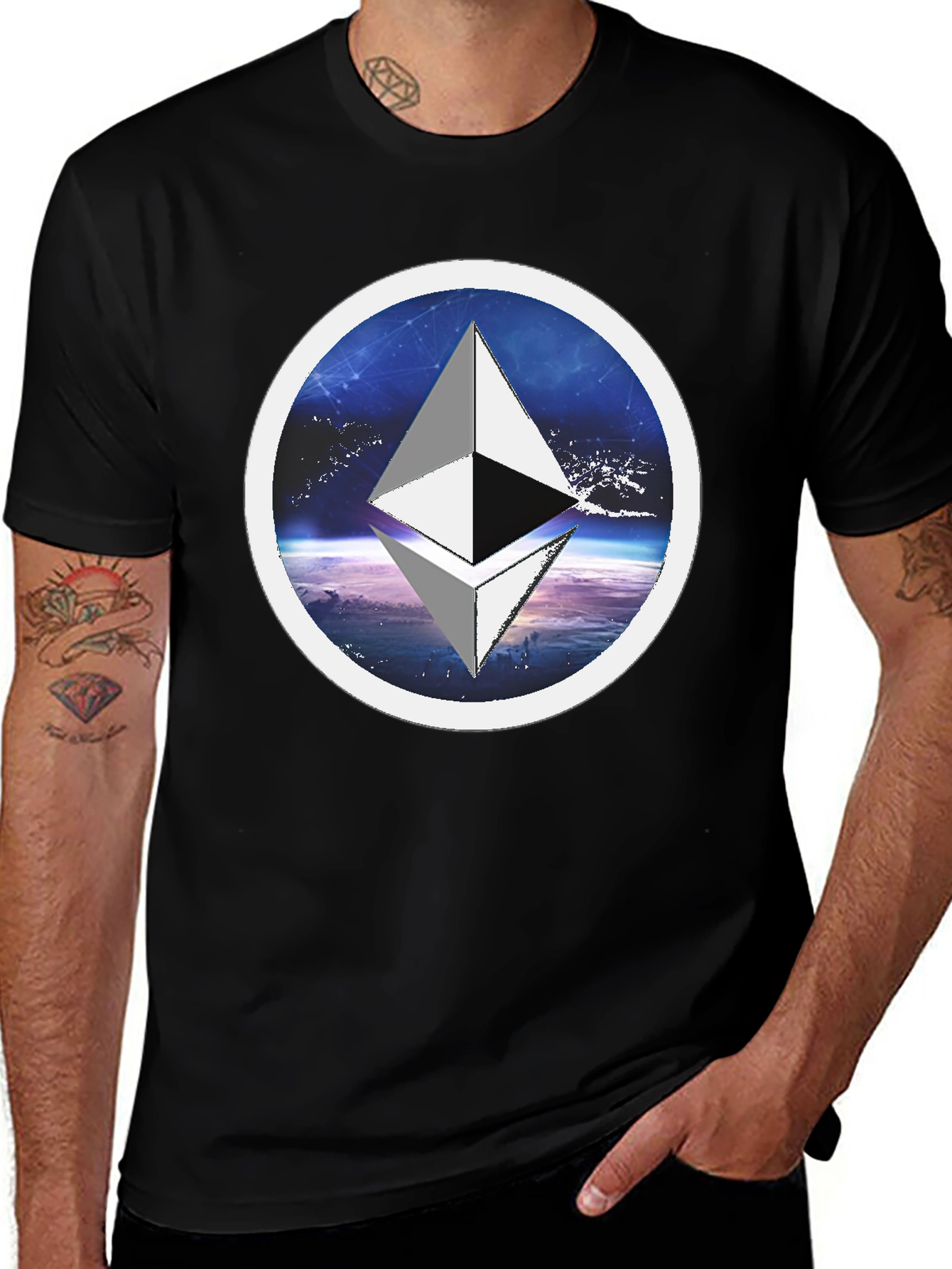 Ethereum Crypto T-Shirt - Space Circle Design