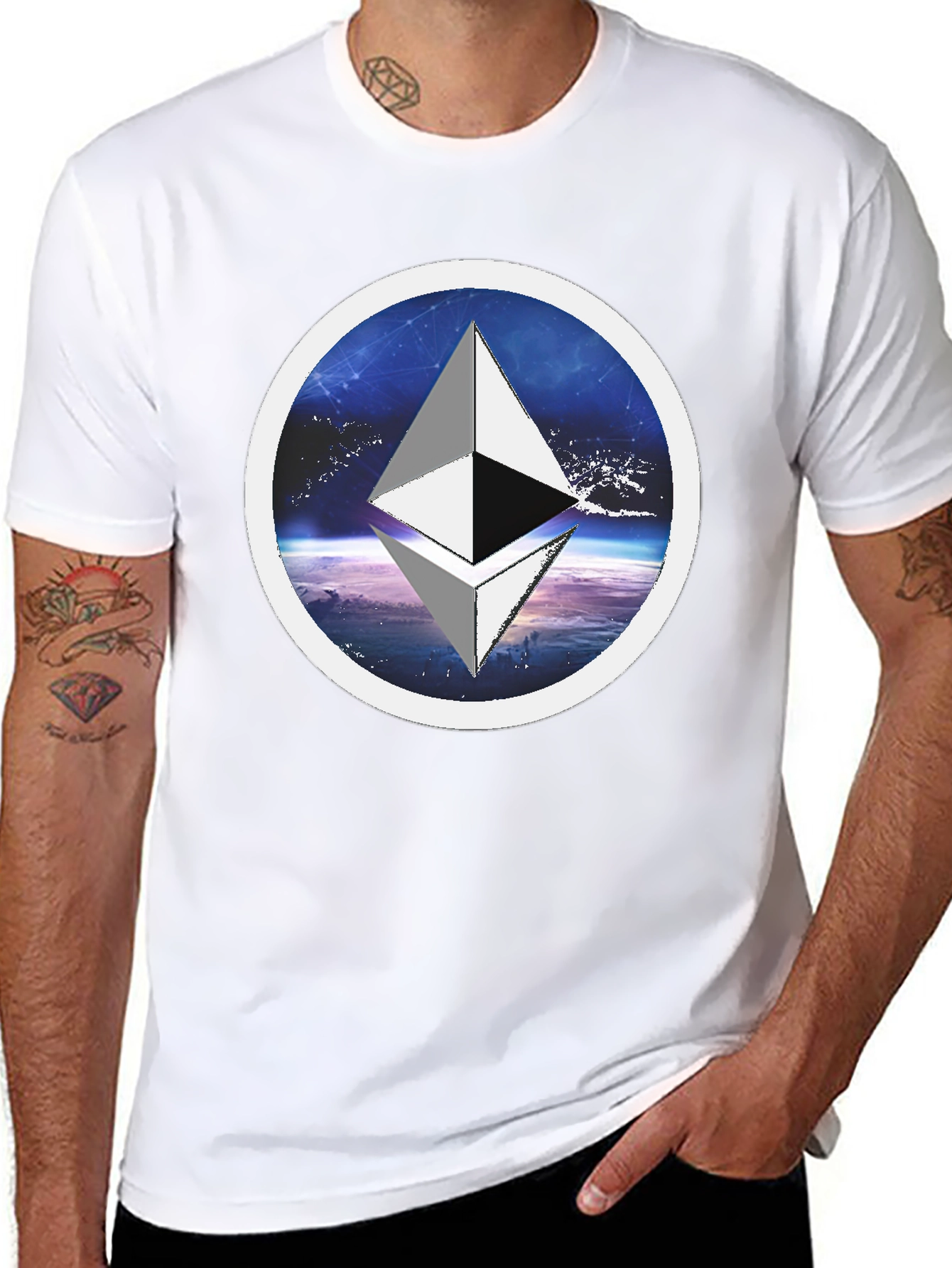 Ethereum Crypto T-Shirt - Space Circle Design