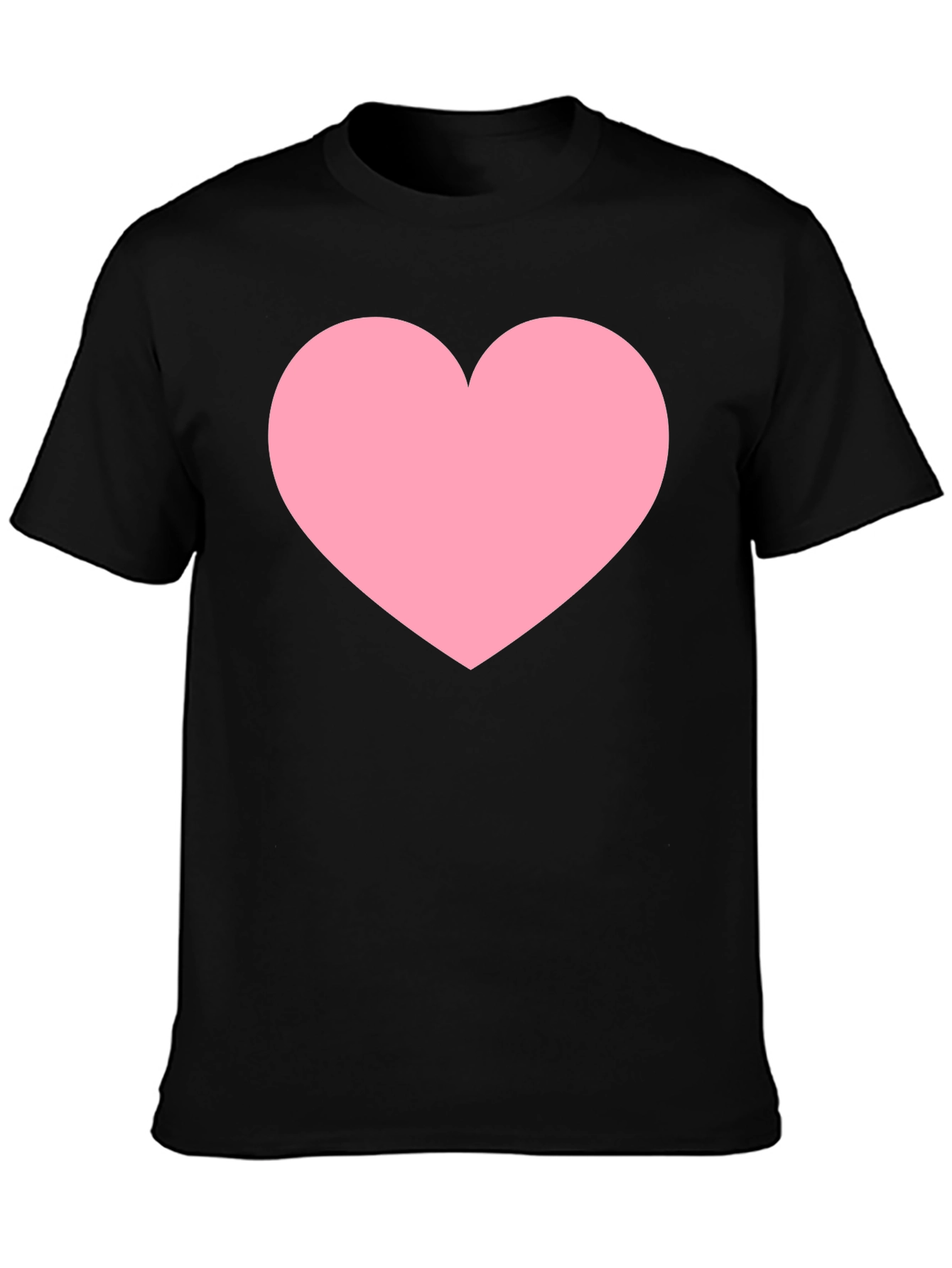 Mens Black T-Shirt with Pink Heart Print