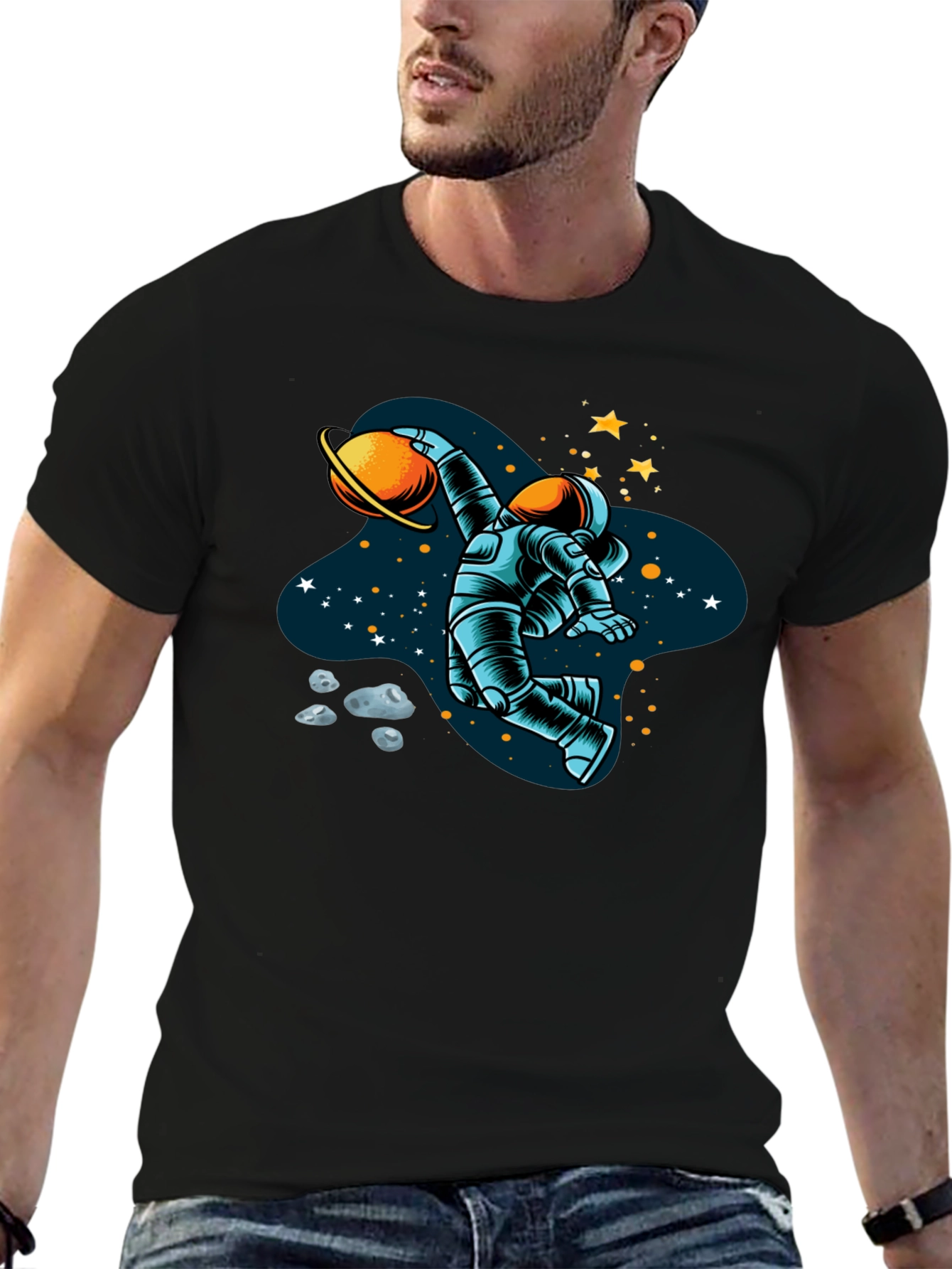 Astronaut Planet Dunk Graphic T-Shirt