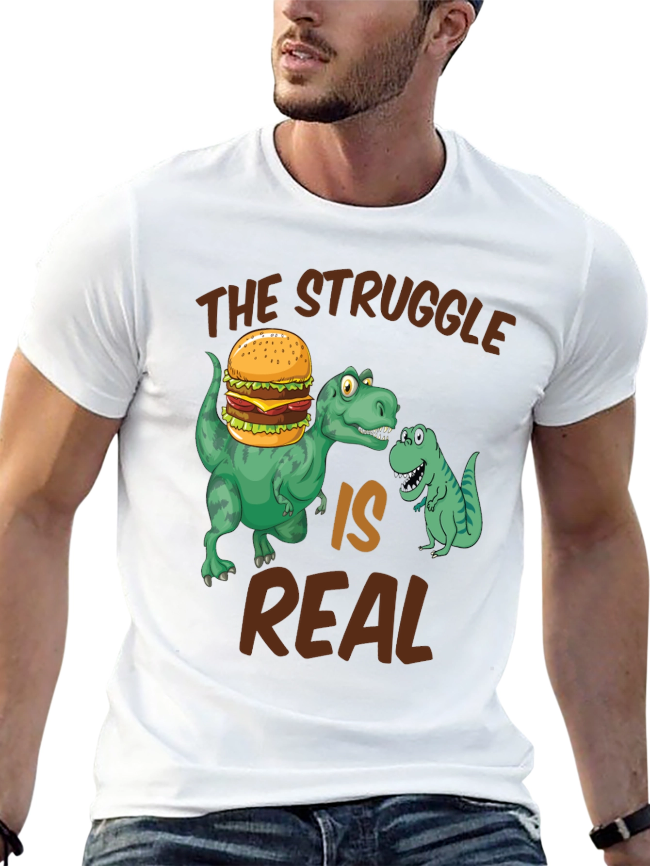 Dino Burger Struggle T-Shirt