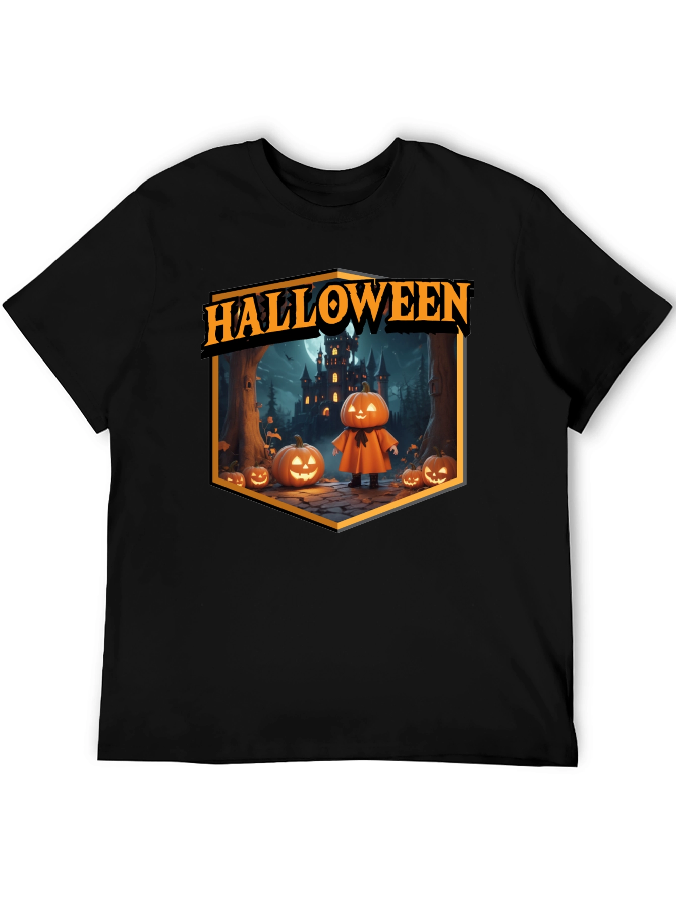 Halloween Pumpkin Castle T-Shirt - Spooky Season Tee