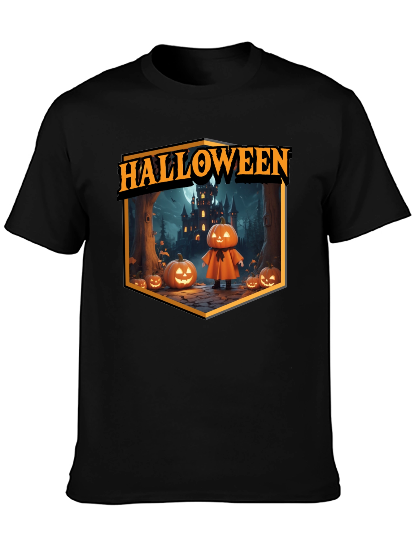 Halloween Pumpkin Castle T-Shirt - Spooky Season Tee