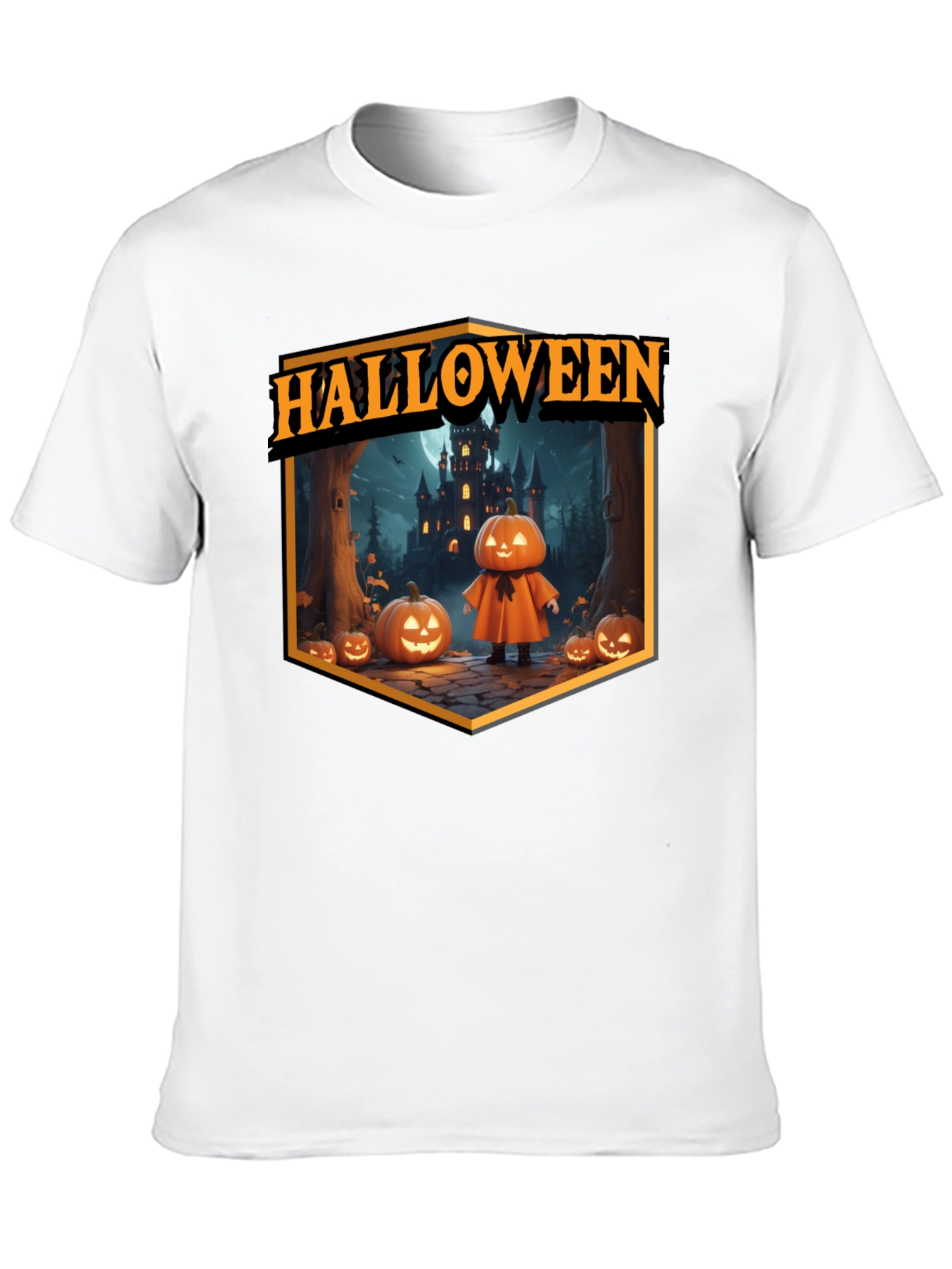Halloween Pumpkin Castle T-Shirt - Spooky Season Tee