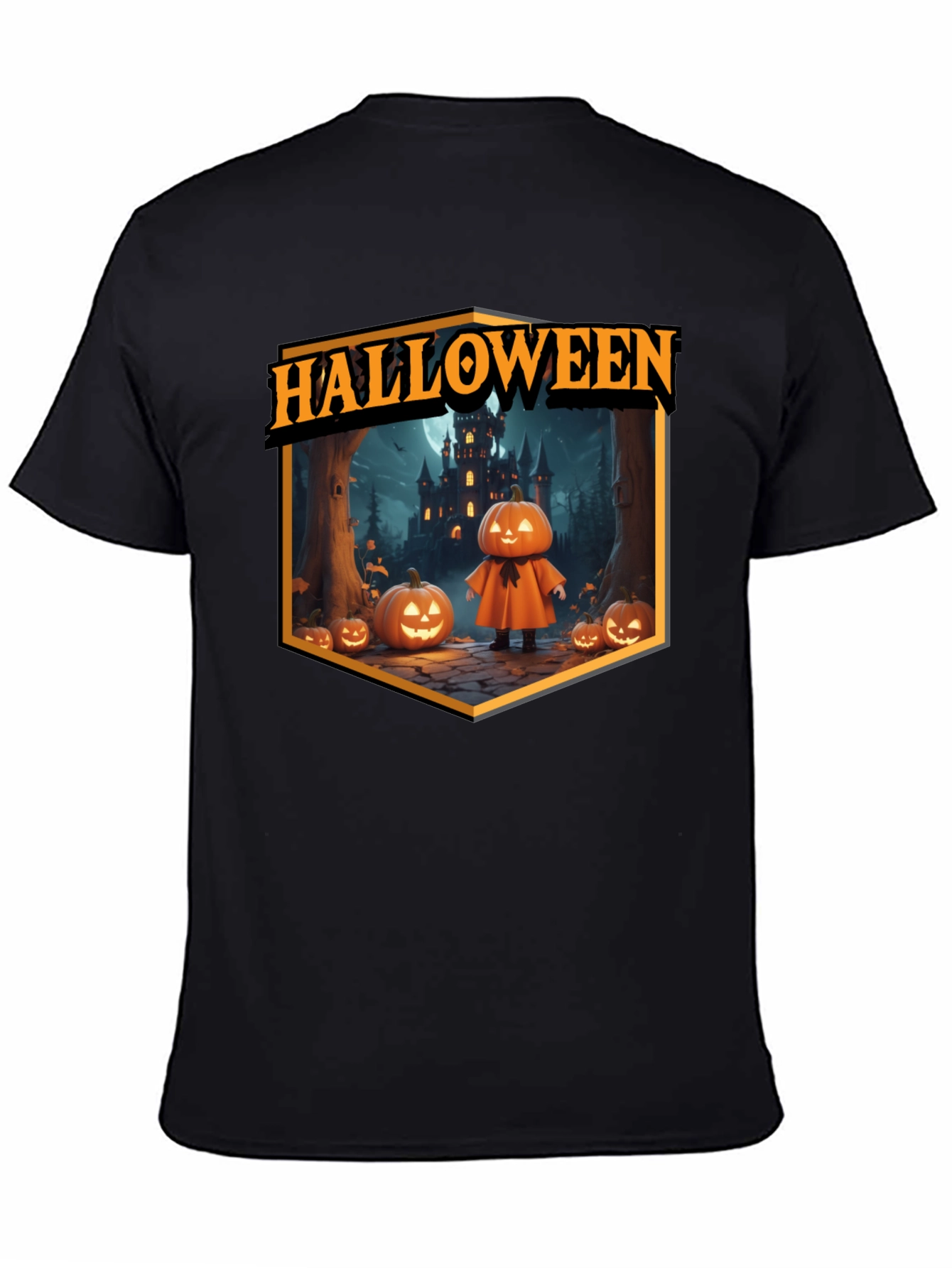 Halloween Pumpkin Castle T-Shirt - Spooky Season Tee