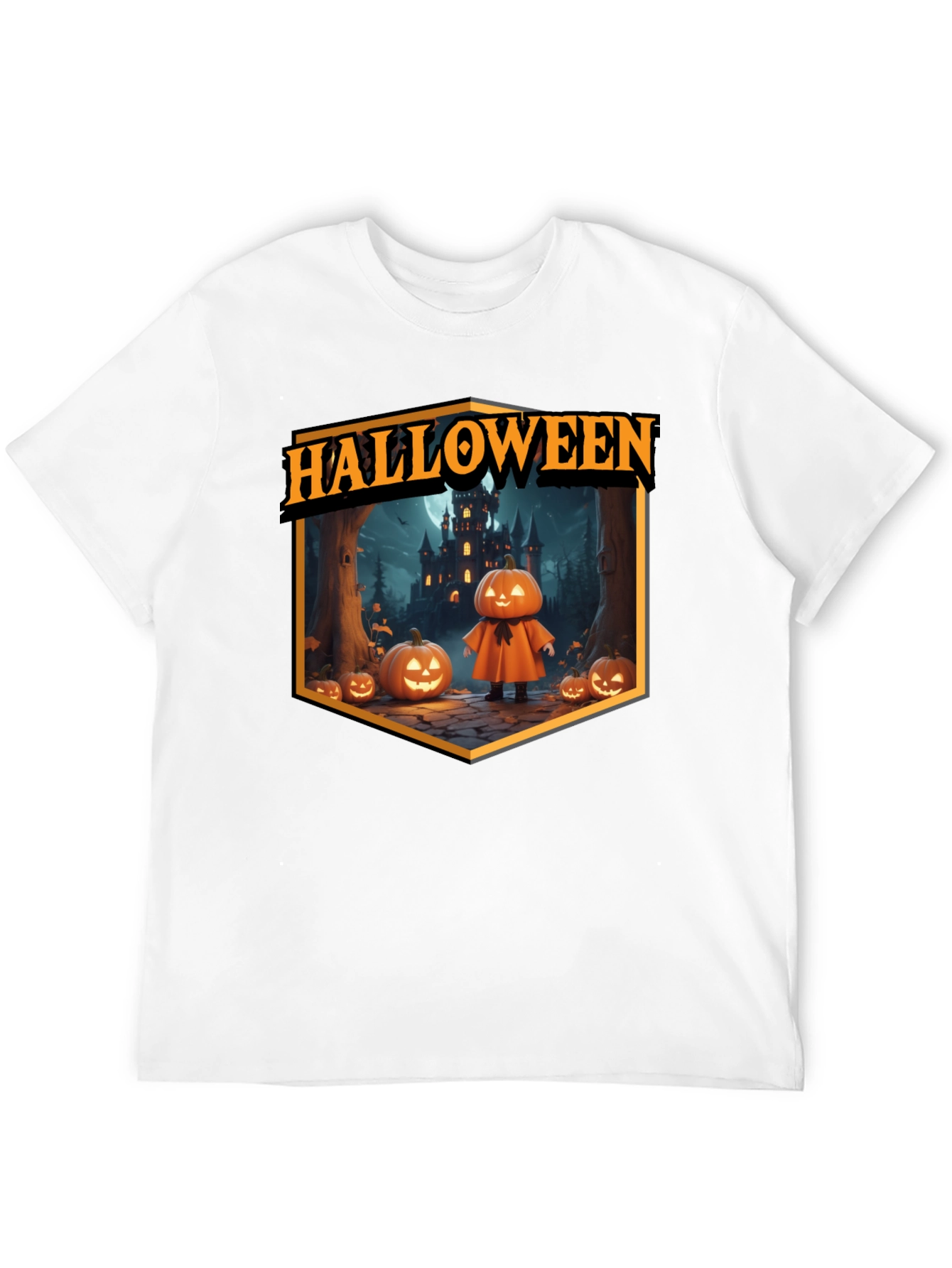 Halloween Pumpkin Castle T-Shirt - Spooky Season Tee