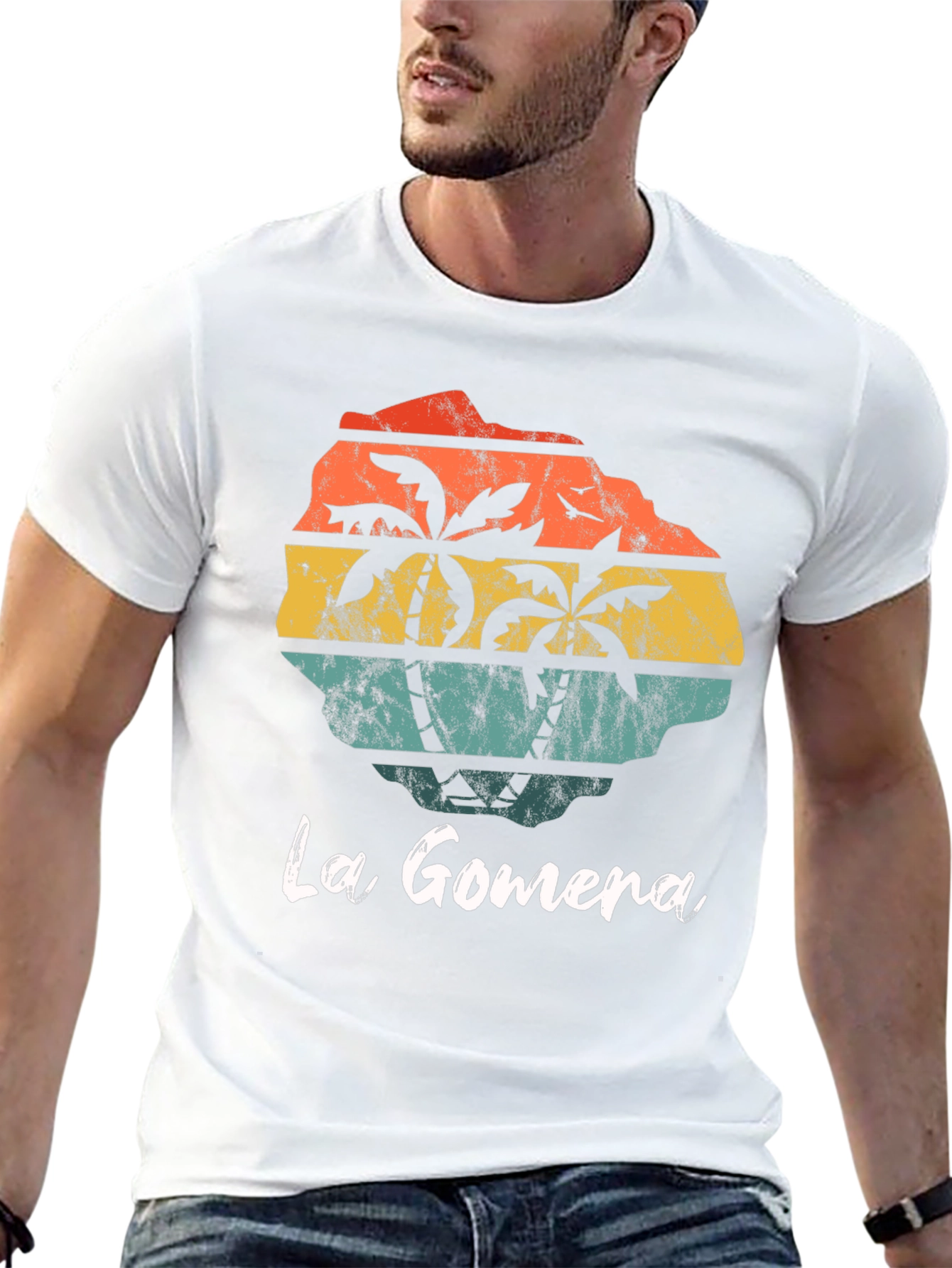 La Gomera Retro Palm T-Shirt - Island Souvenir Tee