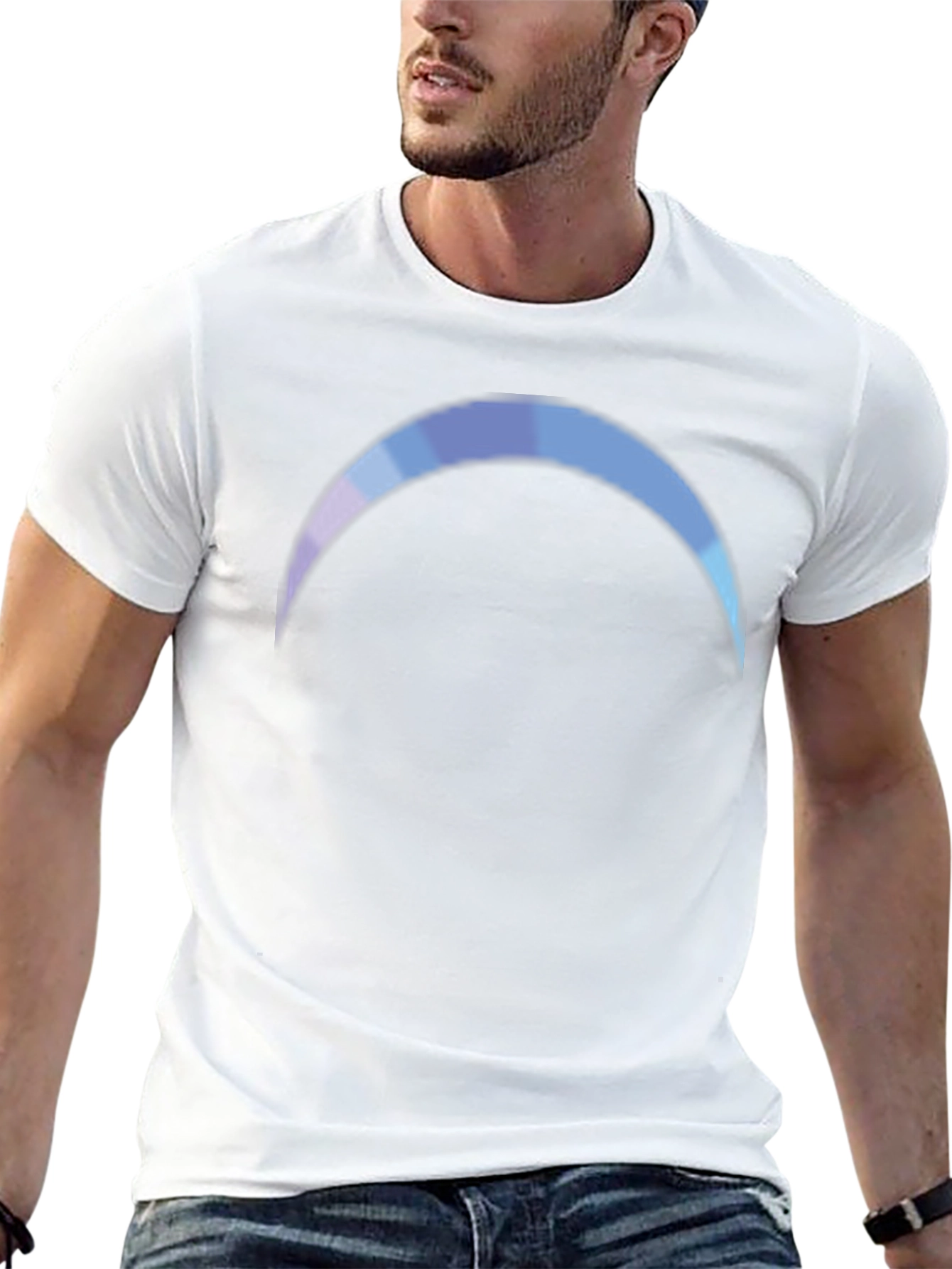 Gradient Crescent Moon Black T-Shirt