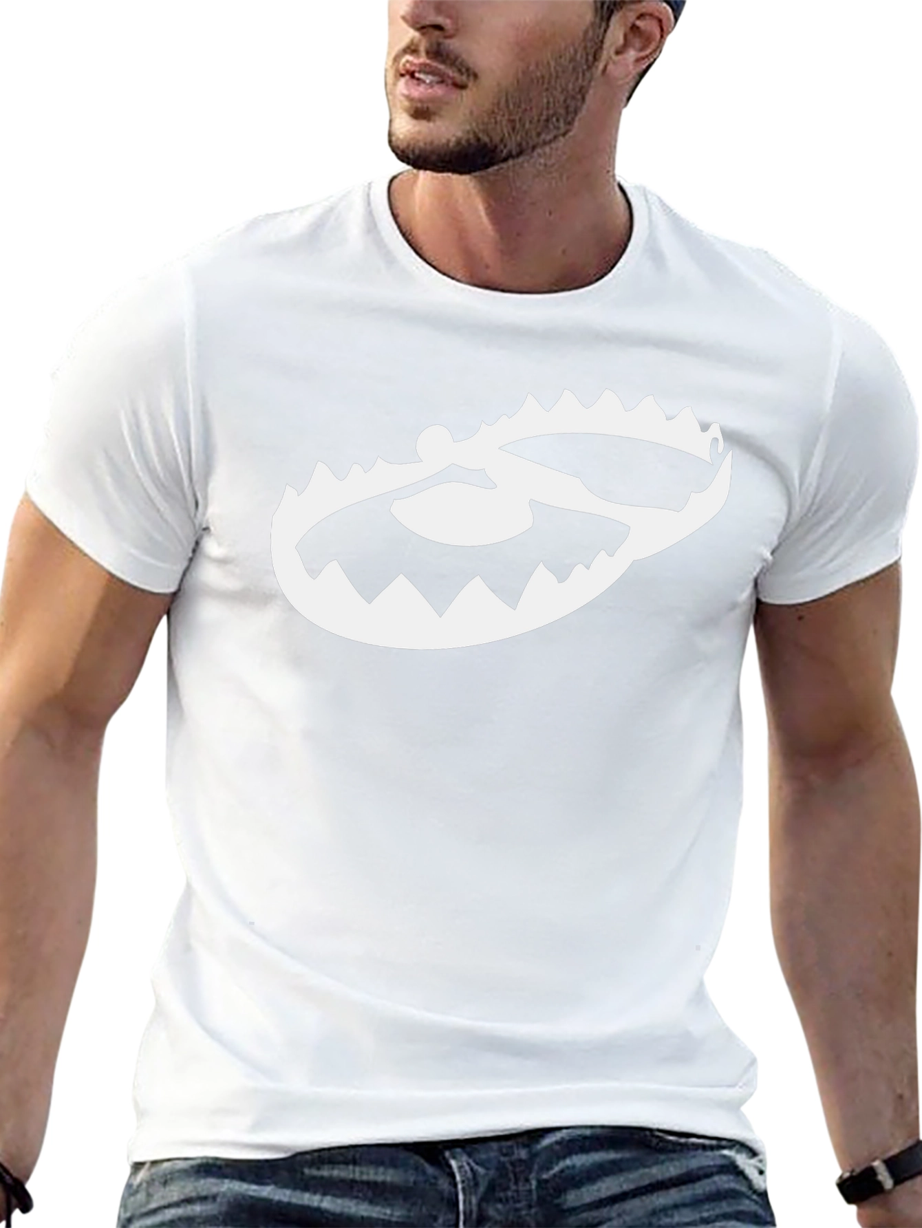 Mens Black T-Shirt with Trap Graphic