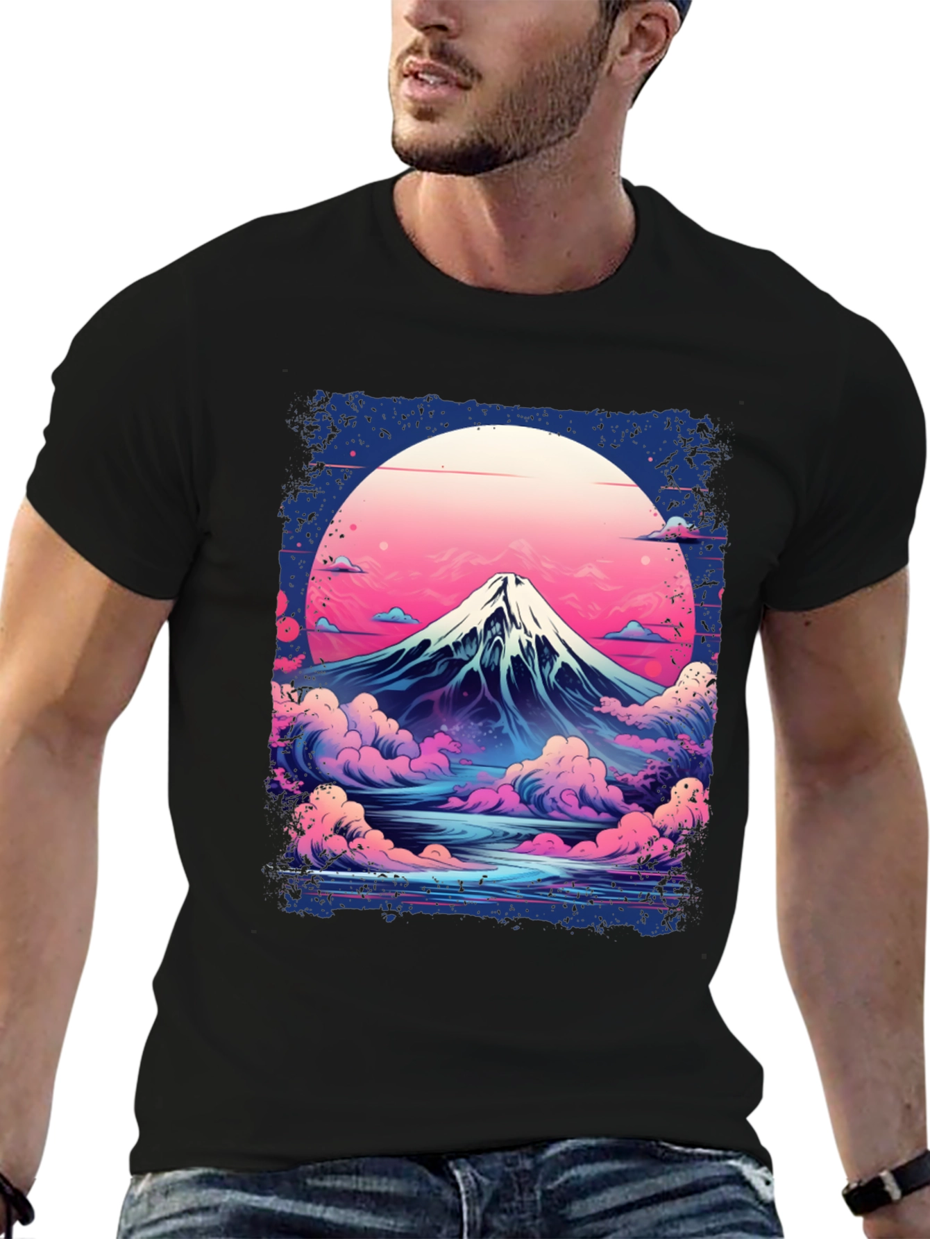 Mount Fuji Graphic Tee - Retro Japanese Art