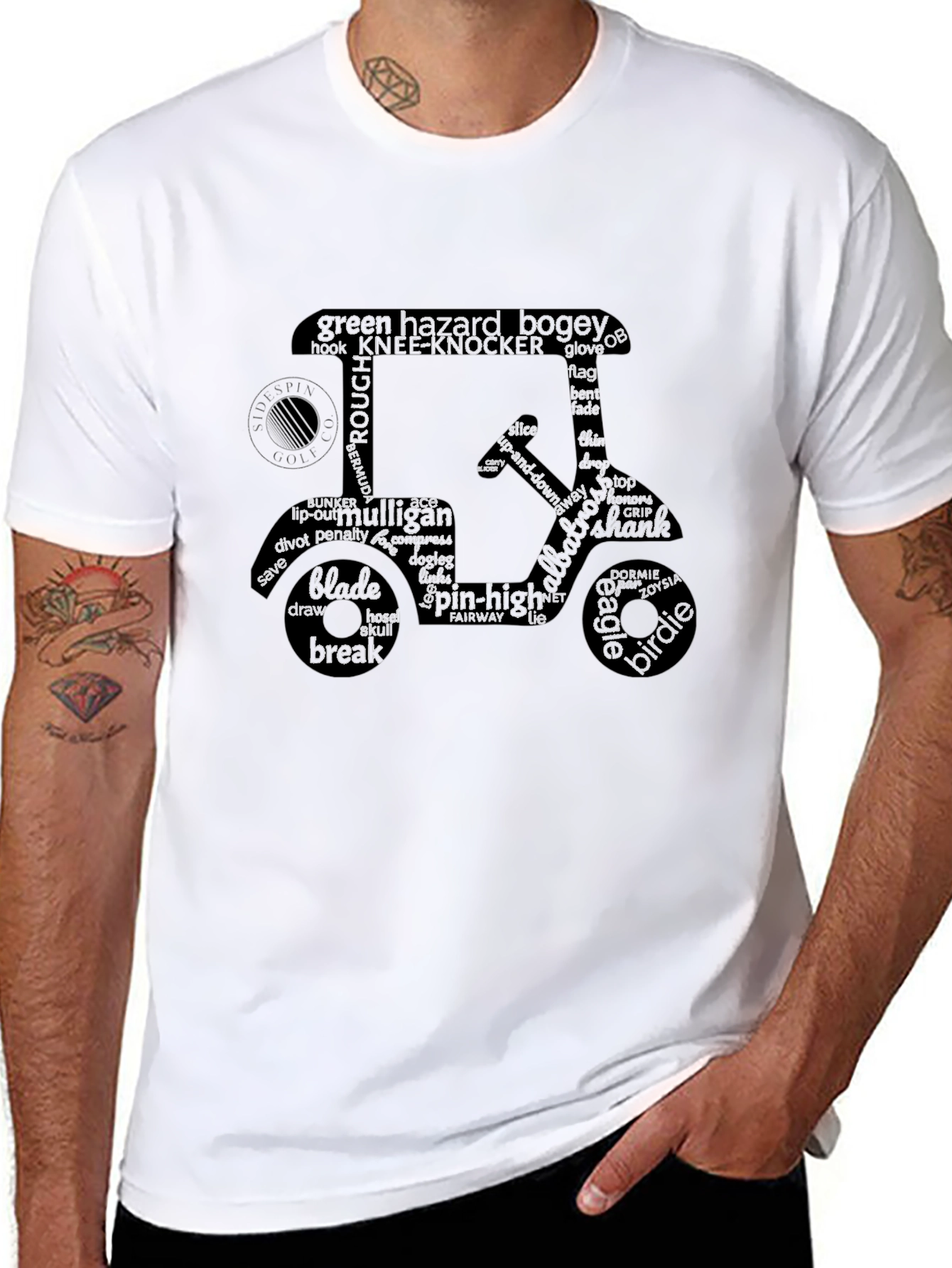 Golf Cart Word Art Tee - Golfers Delight