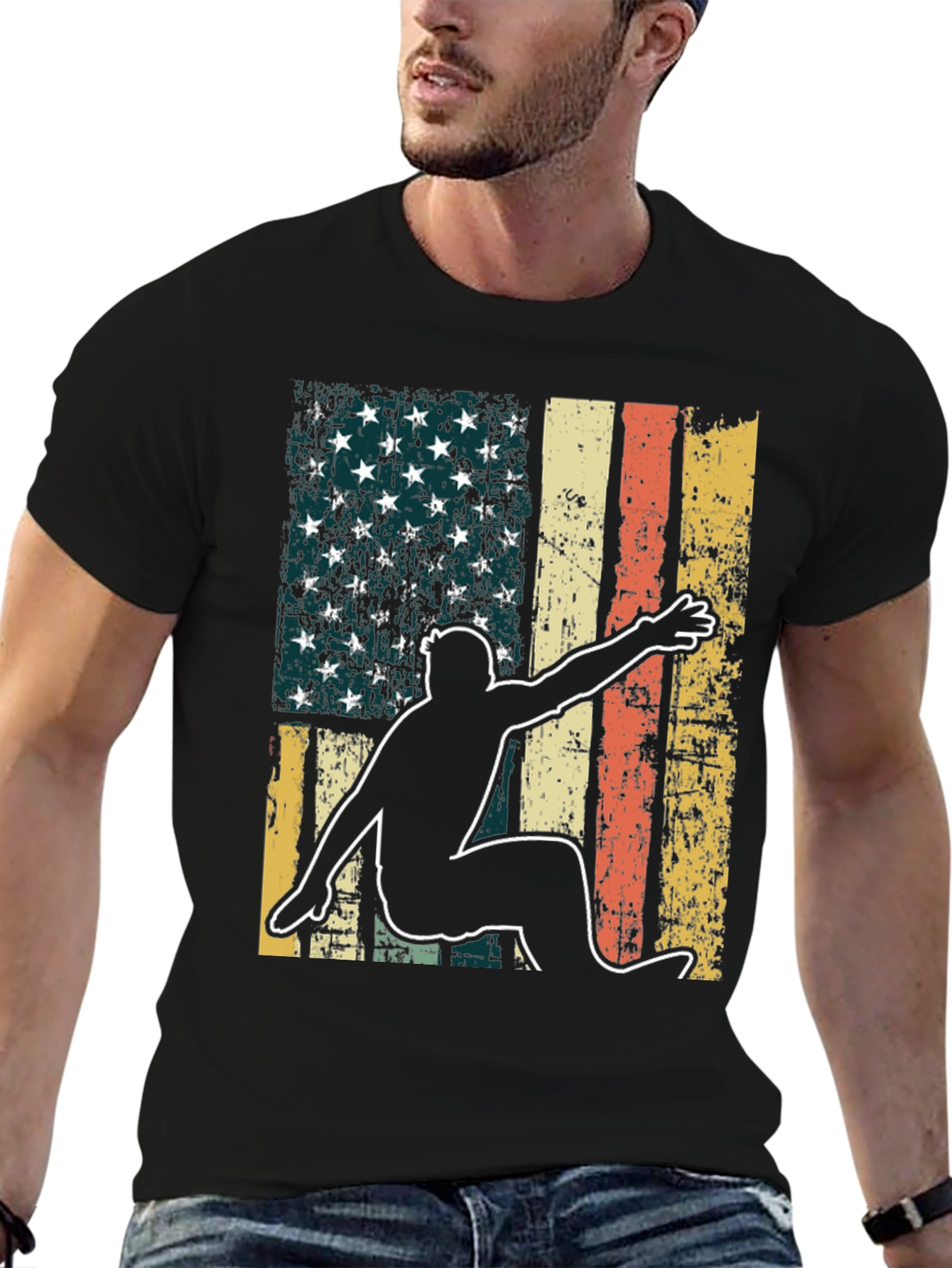 American Flag Surfer Graphic Tee