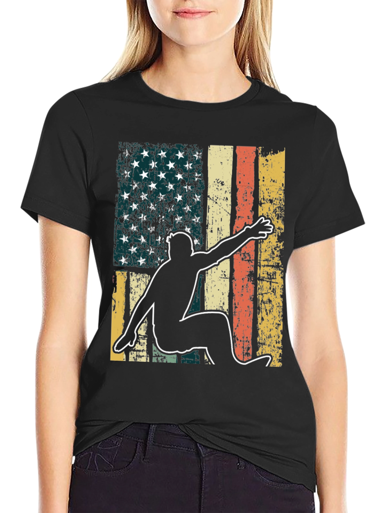American Flag Surfer Graphic Tee