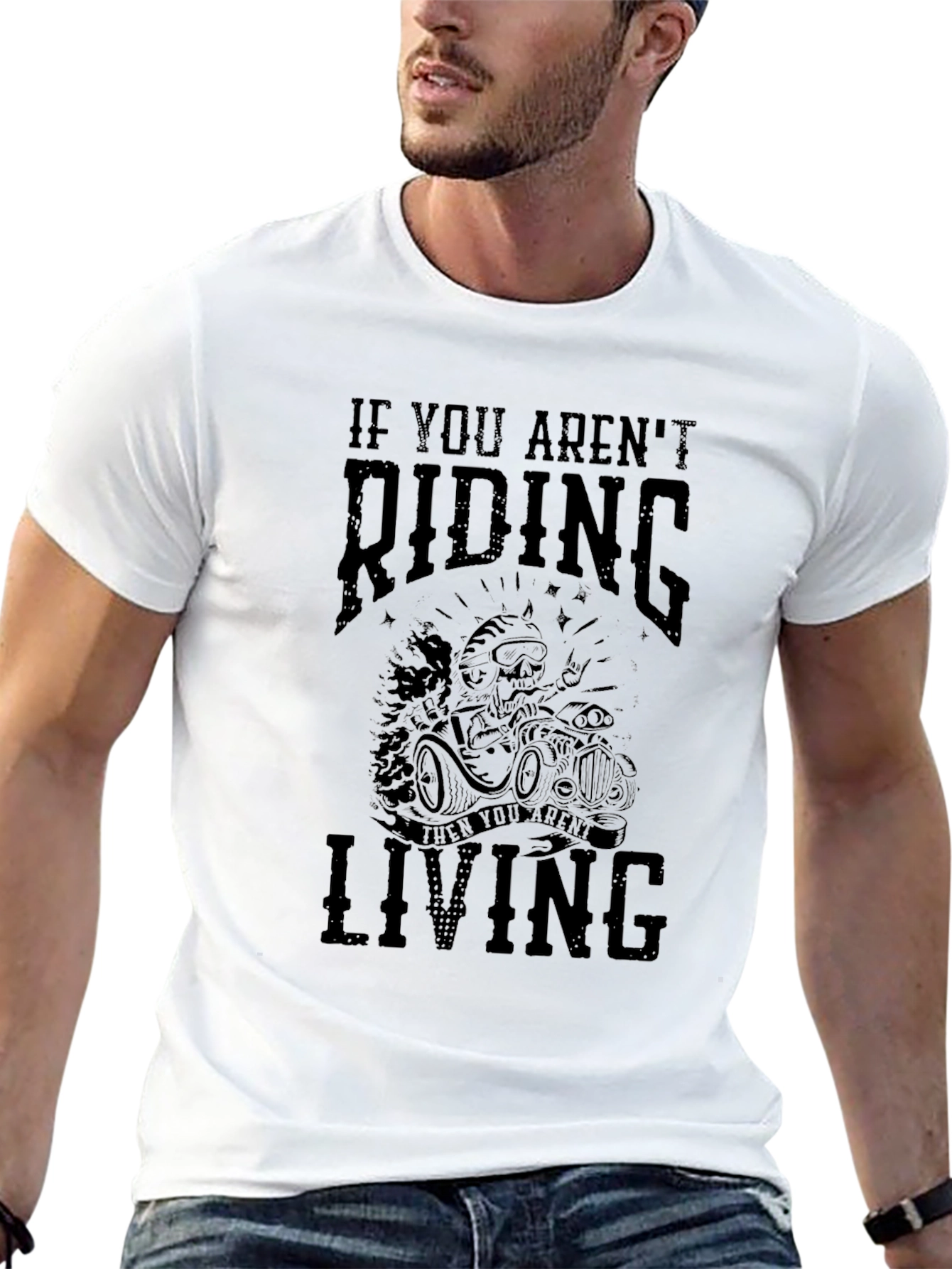 Riding Skeleton Graphic T-Shirt - Live to Ride