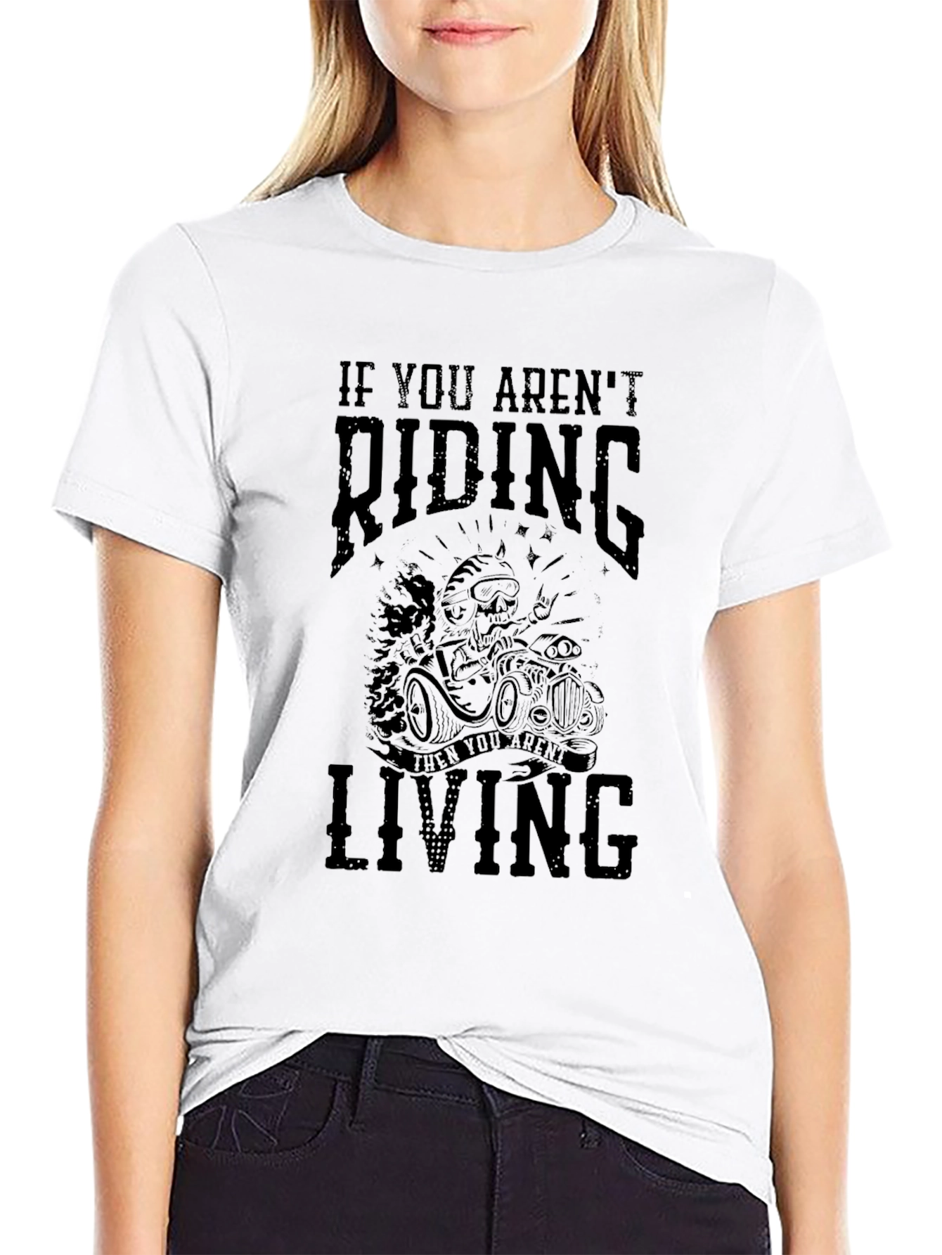 Riding Skeleton Graphic T-Shirt - Live to Ride