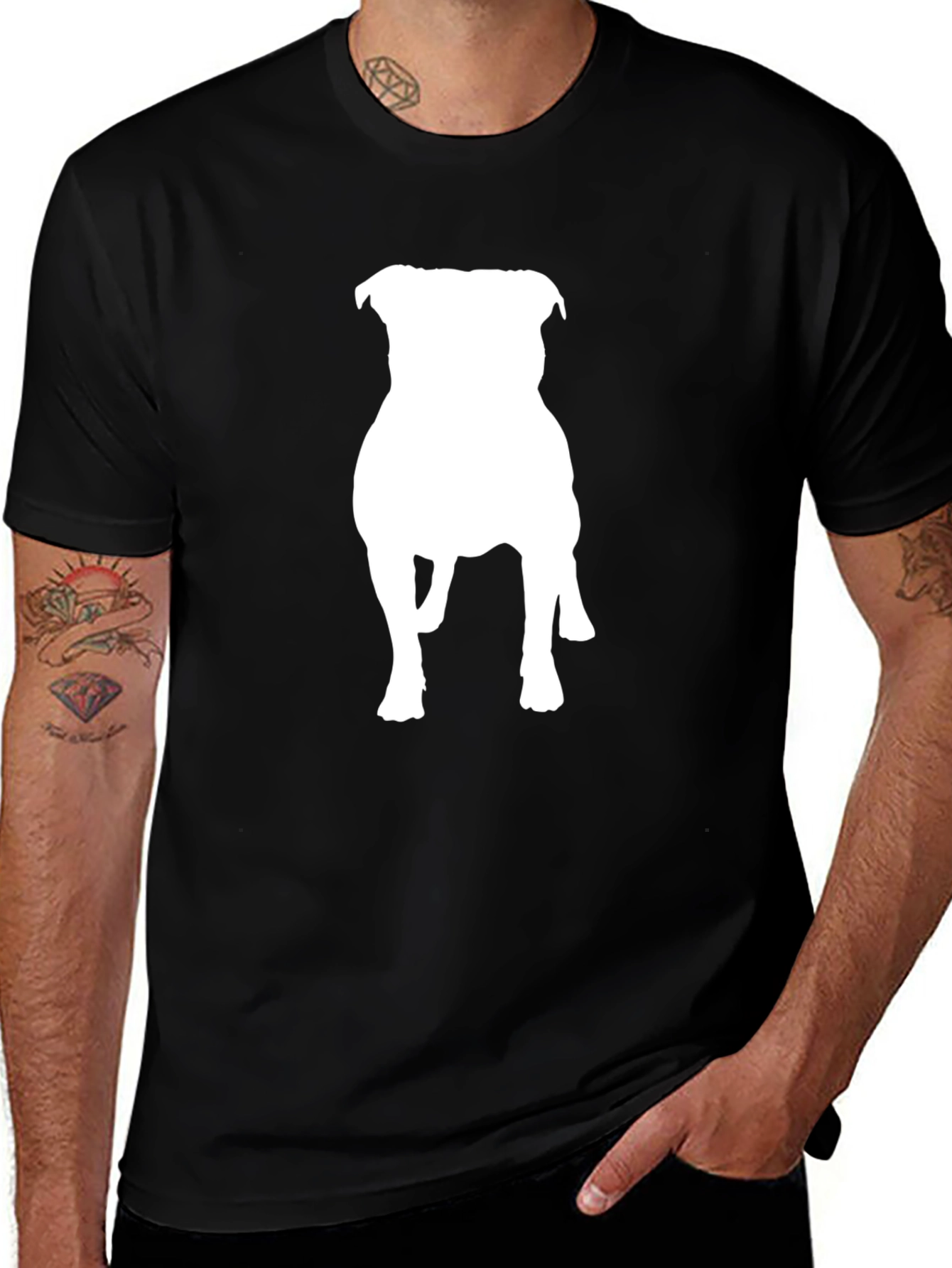 Pitbull Silhouette Black T-Shirt
