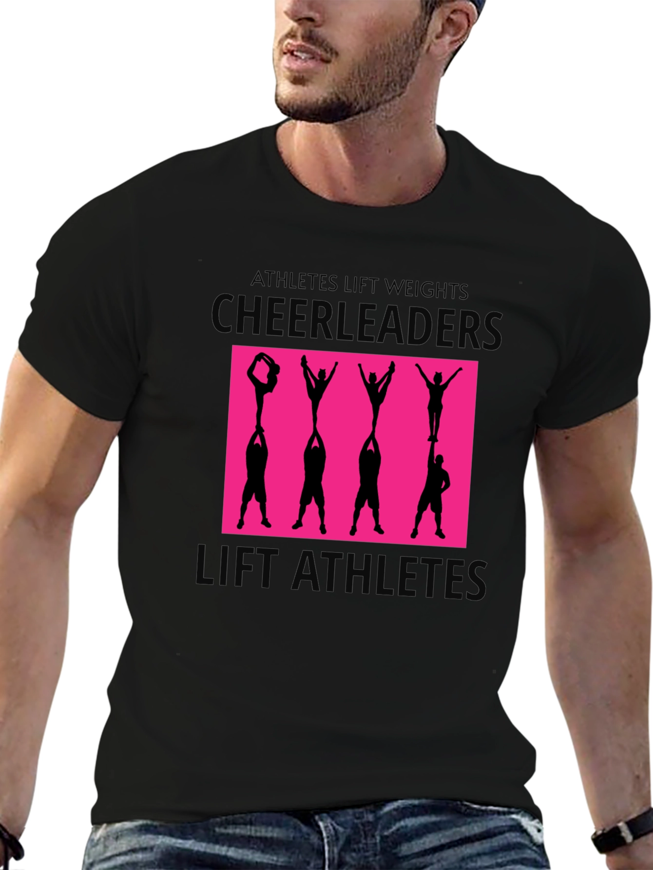 Cheerleaders Lift Athletes Graphic Tee